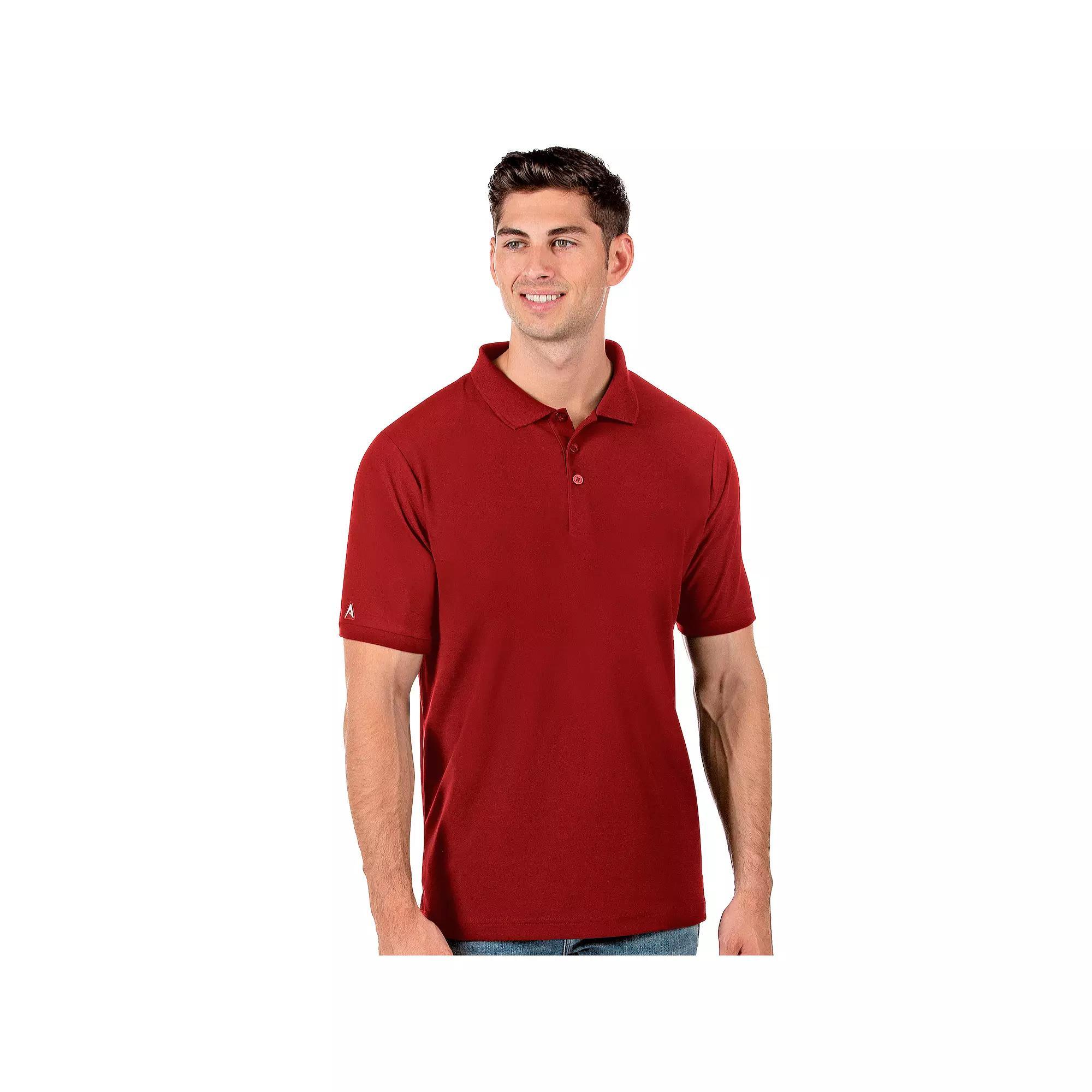 Men's Antigua Legacy Fitted Pique Polo, Size: XXL, Grey Product Image