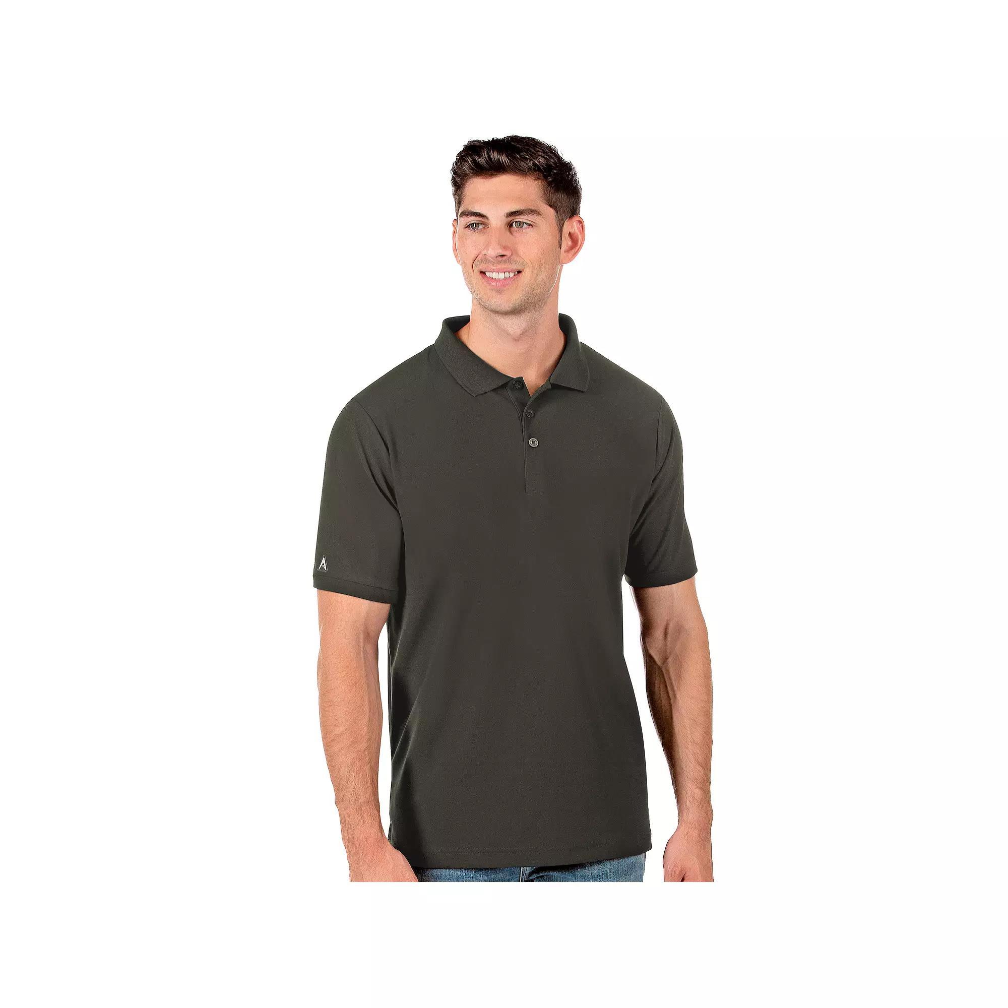 Men's Antigua Legacy Fitted Pique Polo, Size: XXL, Grey Product Image
