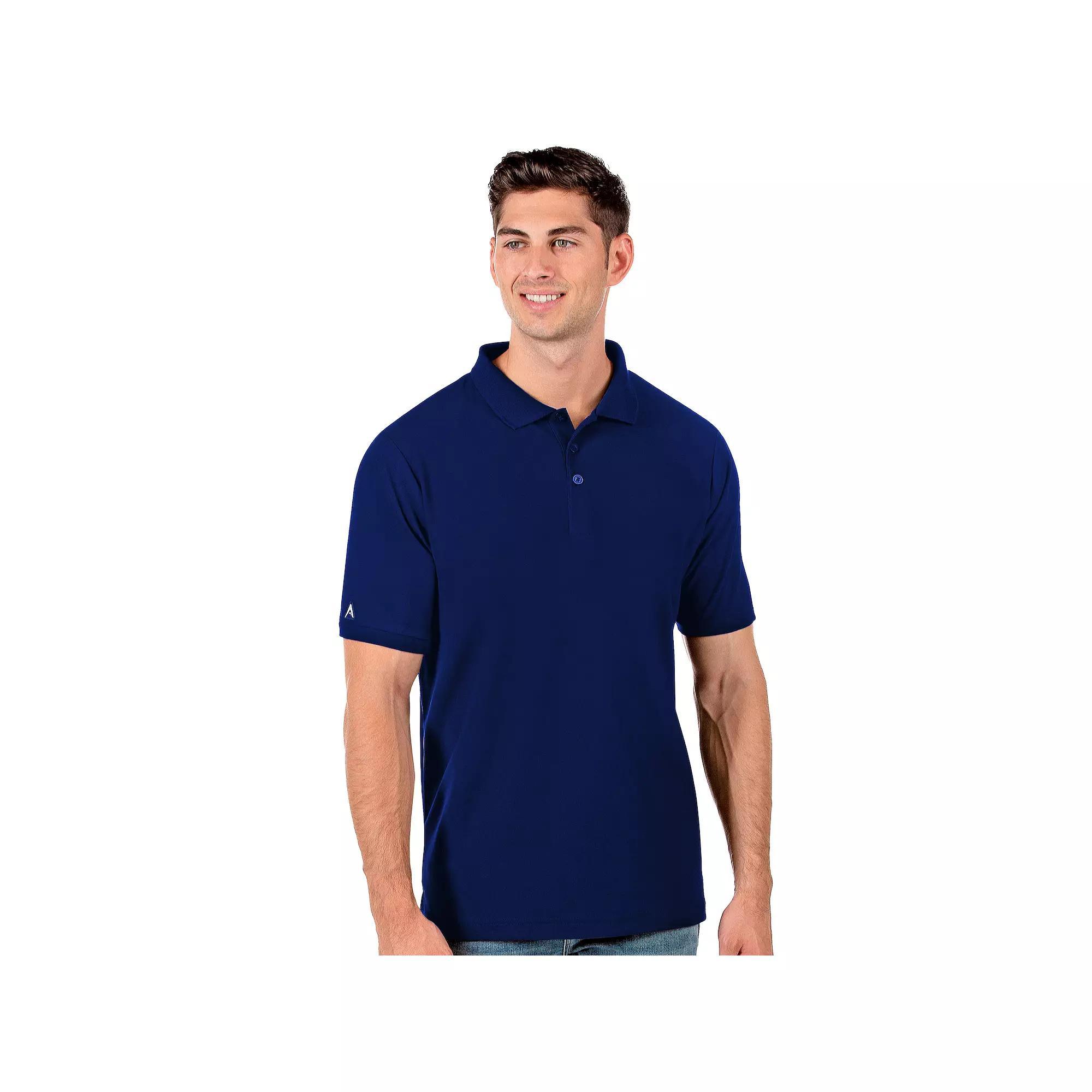 Men's Antigua Legacy Fitted Pique Polo, Size: Small, Black Product Image