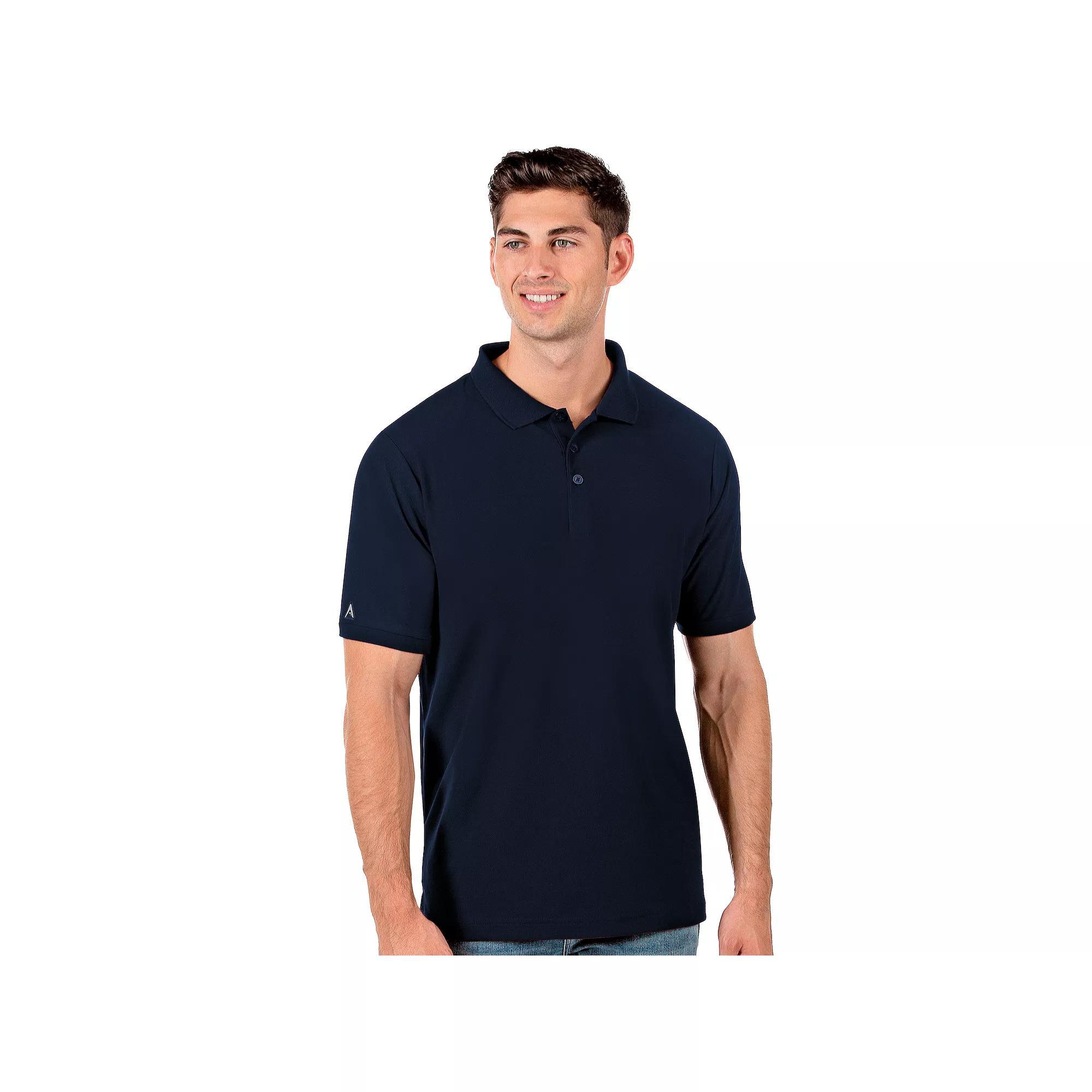 Men's Antigua Legacy Fitted Pique Polo, Size: Small, Black Product Image