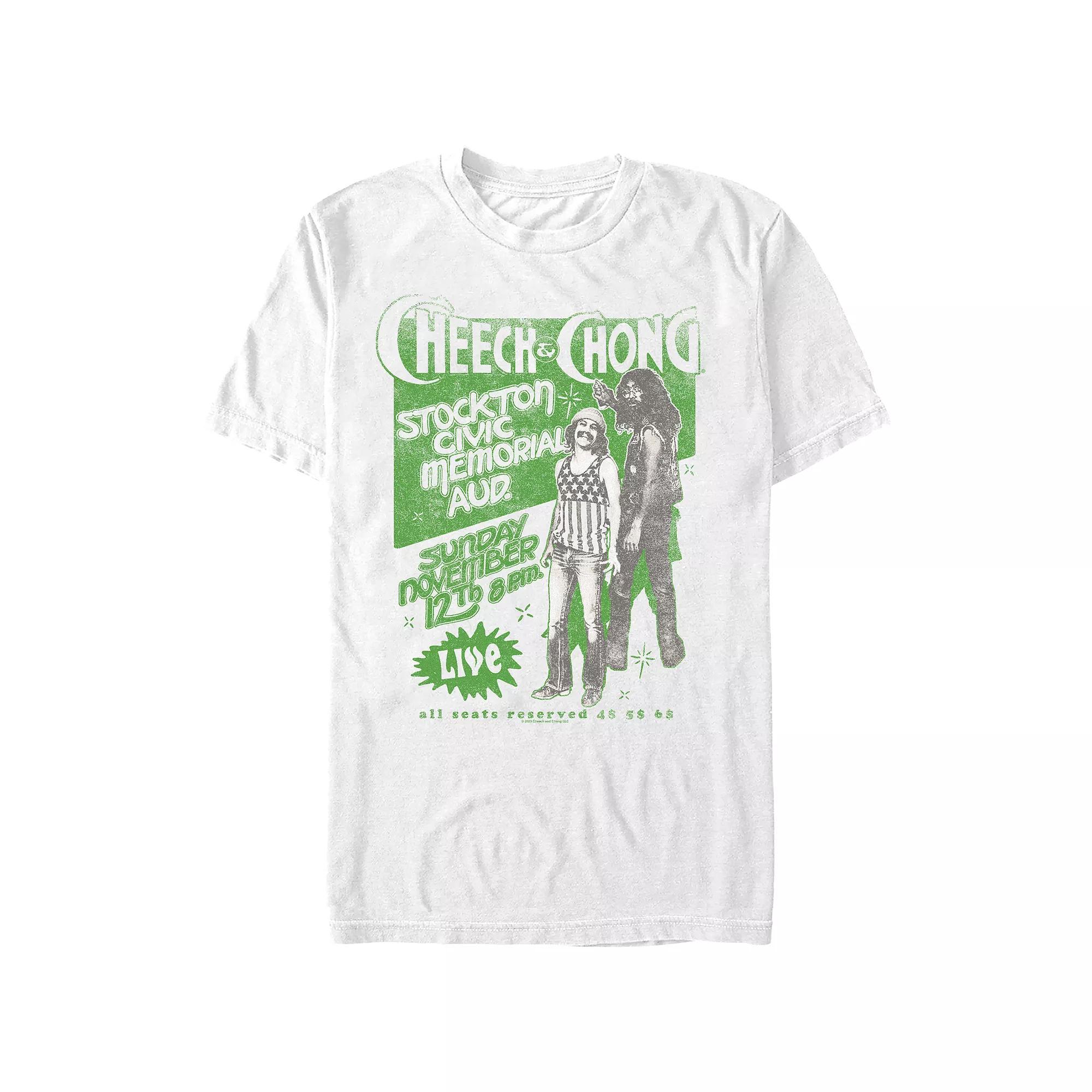 Men's Cheech & Chong Vintage Ad Graphic Tee, Size: Medium, White Product Image