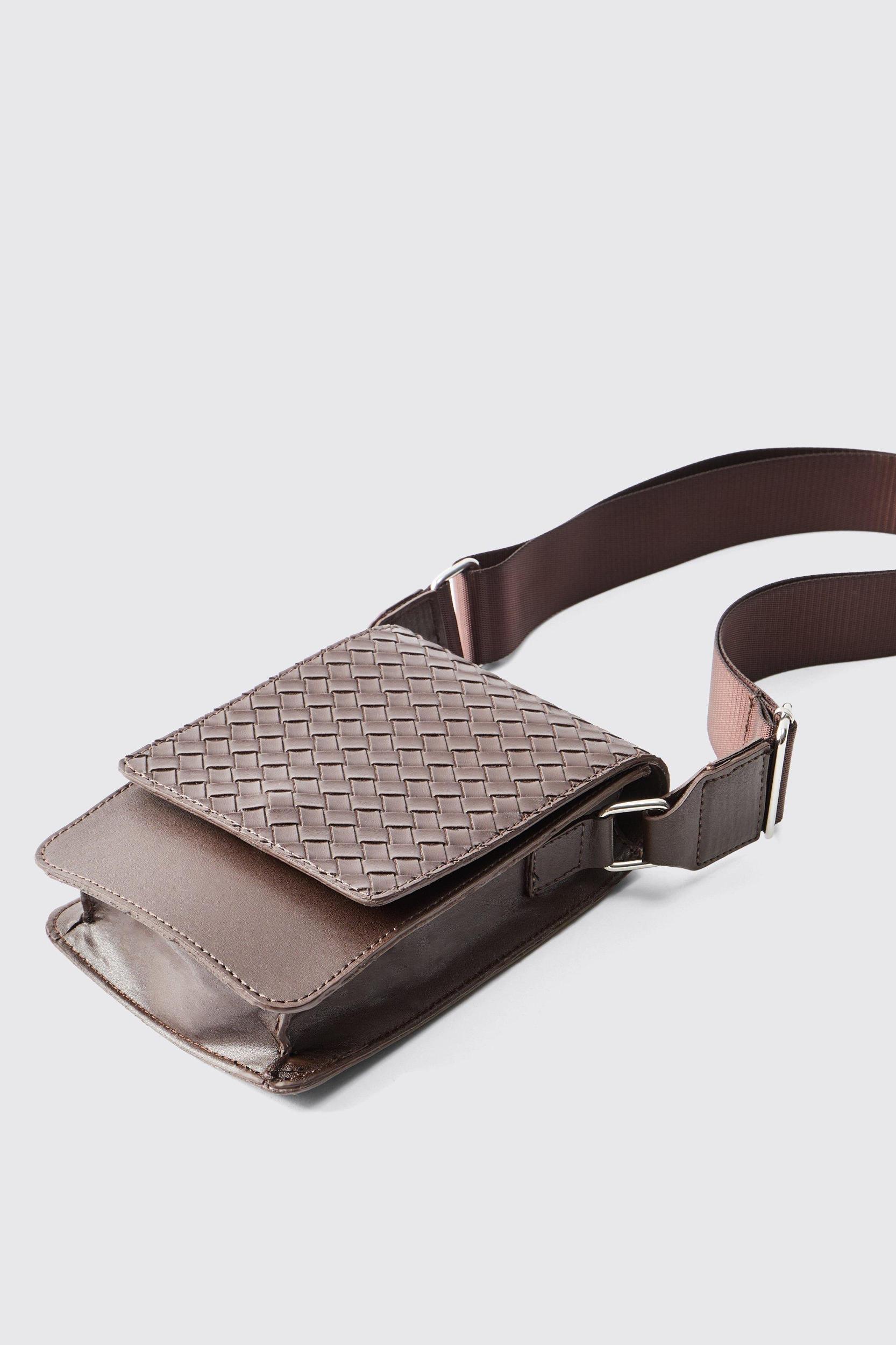 PU Diamond Cross Bag | boohooMAN USA Product Image