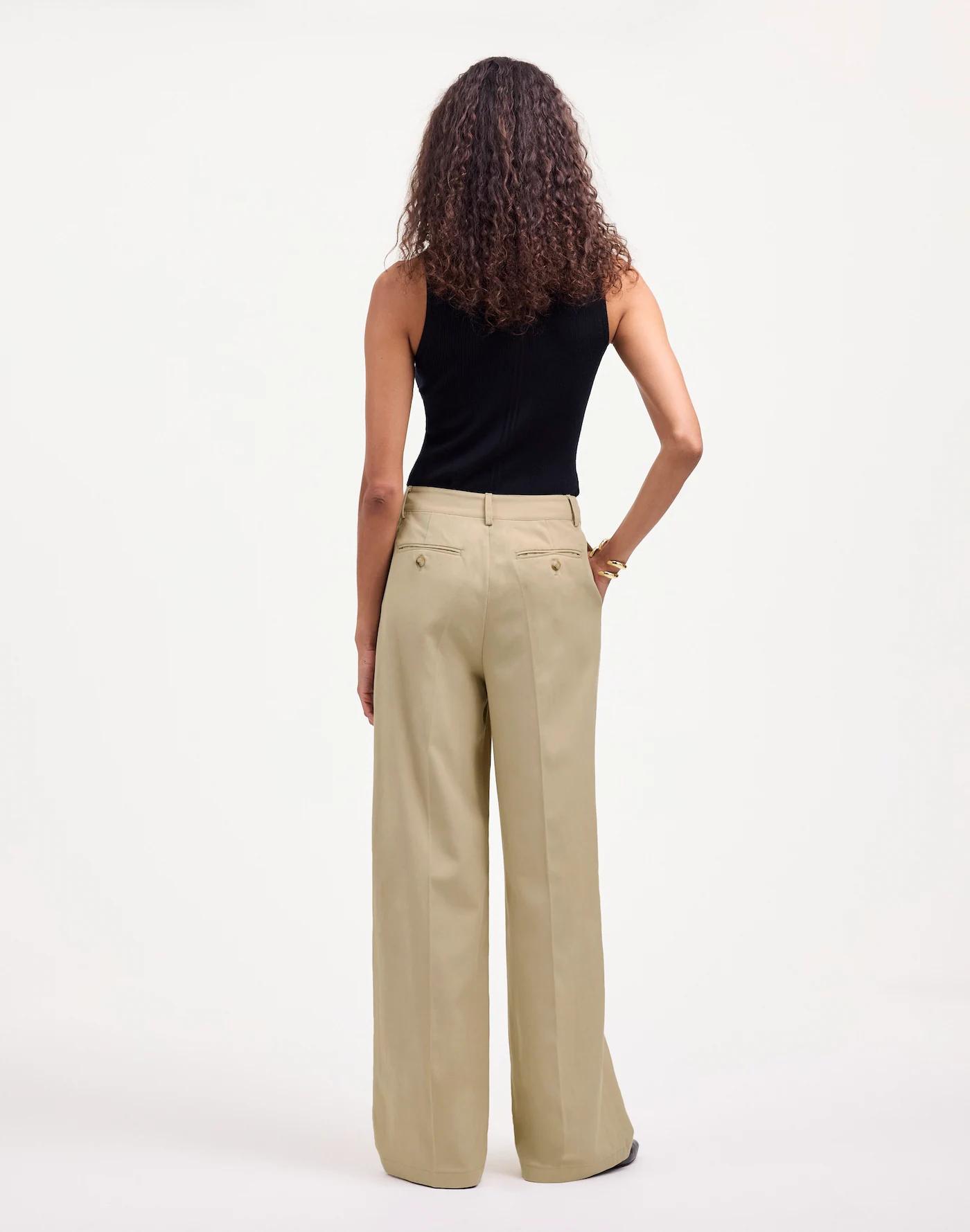 The Harlow Wide-Leg Pant in Drapey Twill Product Image