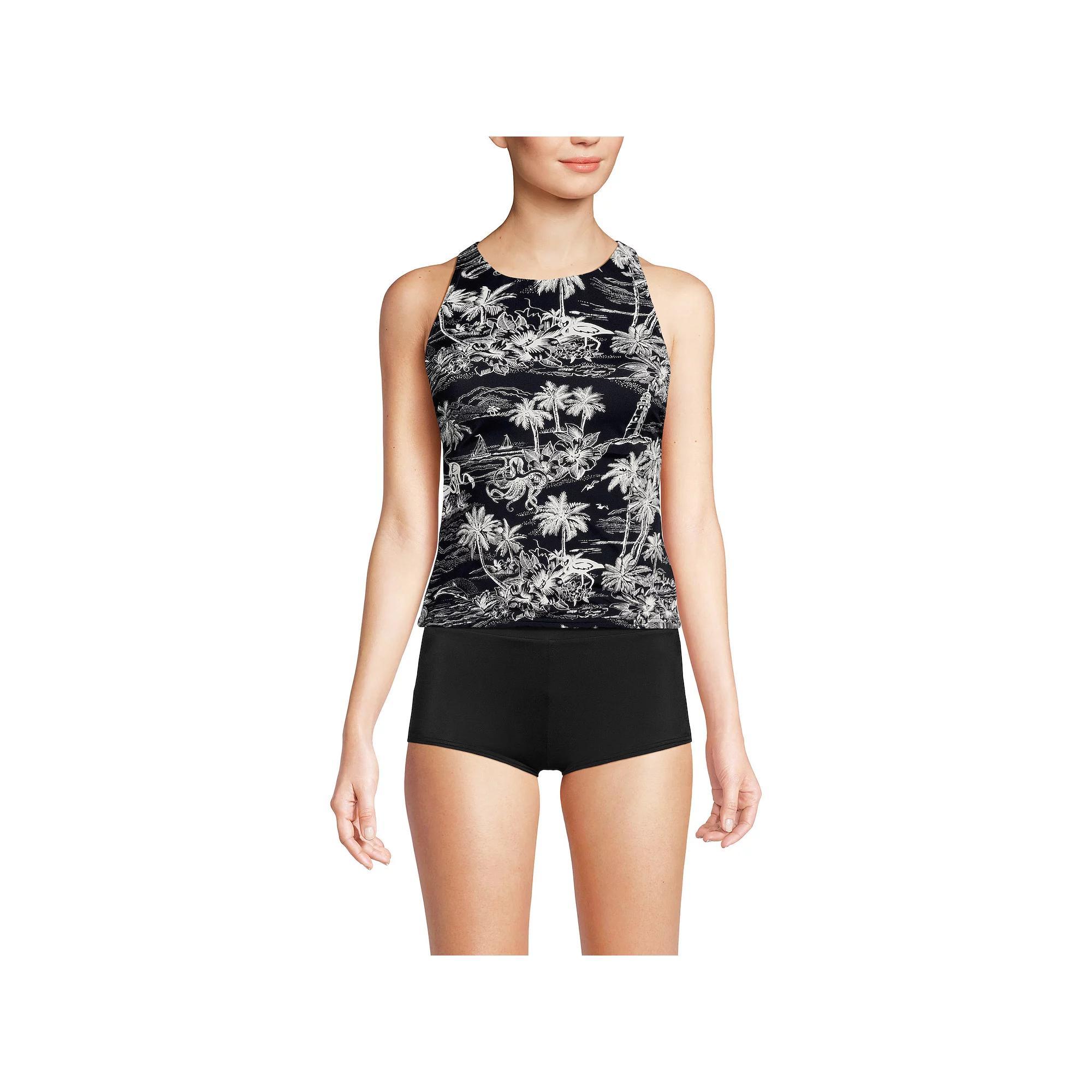 Petite Lands' End Tugless High Neck Strappy Back Tankini Swimsuit Top, Women's, Size: 8D, Wild Purple Product Image
