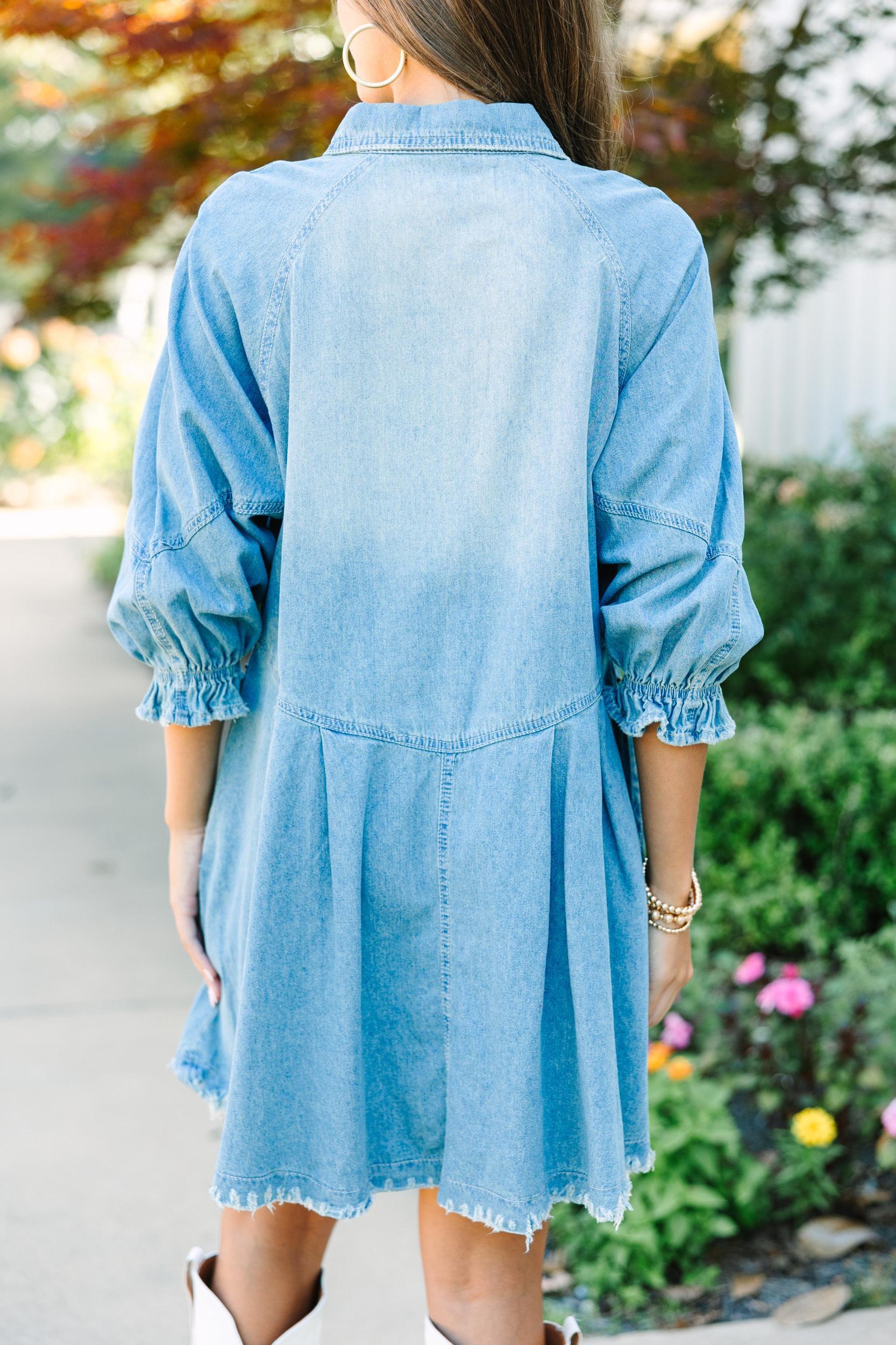 On Your Side Medium Wash Denim Dress Female Product Image