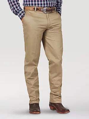 Men's Wrangler Casuals® Flat Front Relaxed Fit Pants in Khaki Product Image