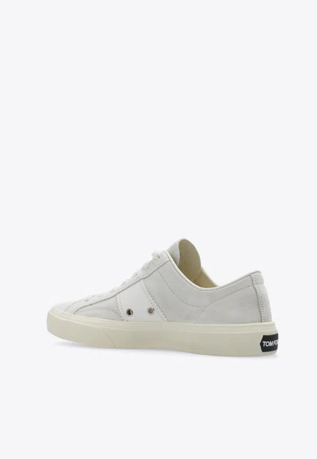 TOM FORD Cambridge Suede Low-top Sneakers In Gray Product Image