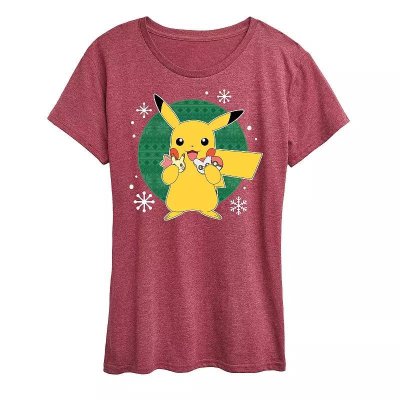 Womens Pokemon Official Cookie Taster Tee, Girls Grey Wine Product Image