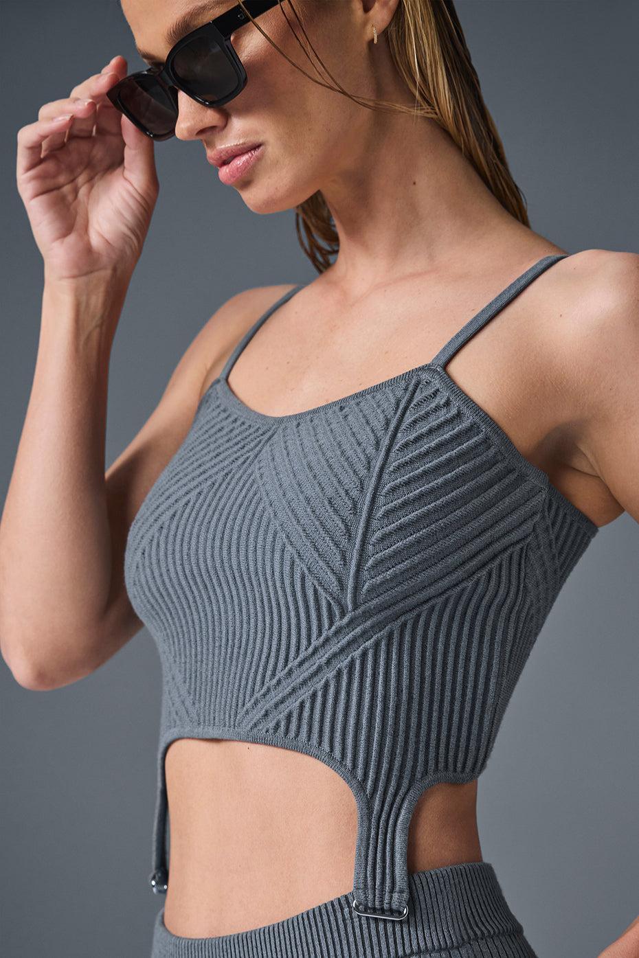 Denim Knit Garter Tank - Steel Grey/Anthracite Product Image
