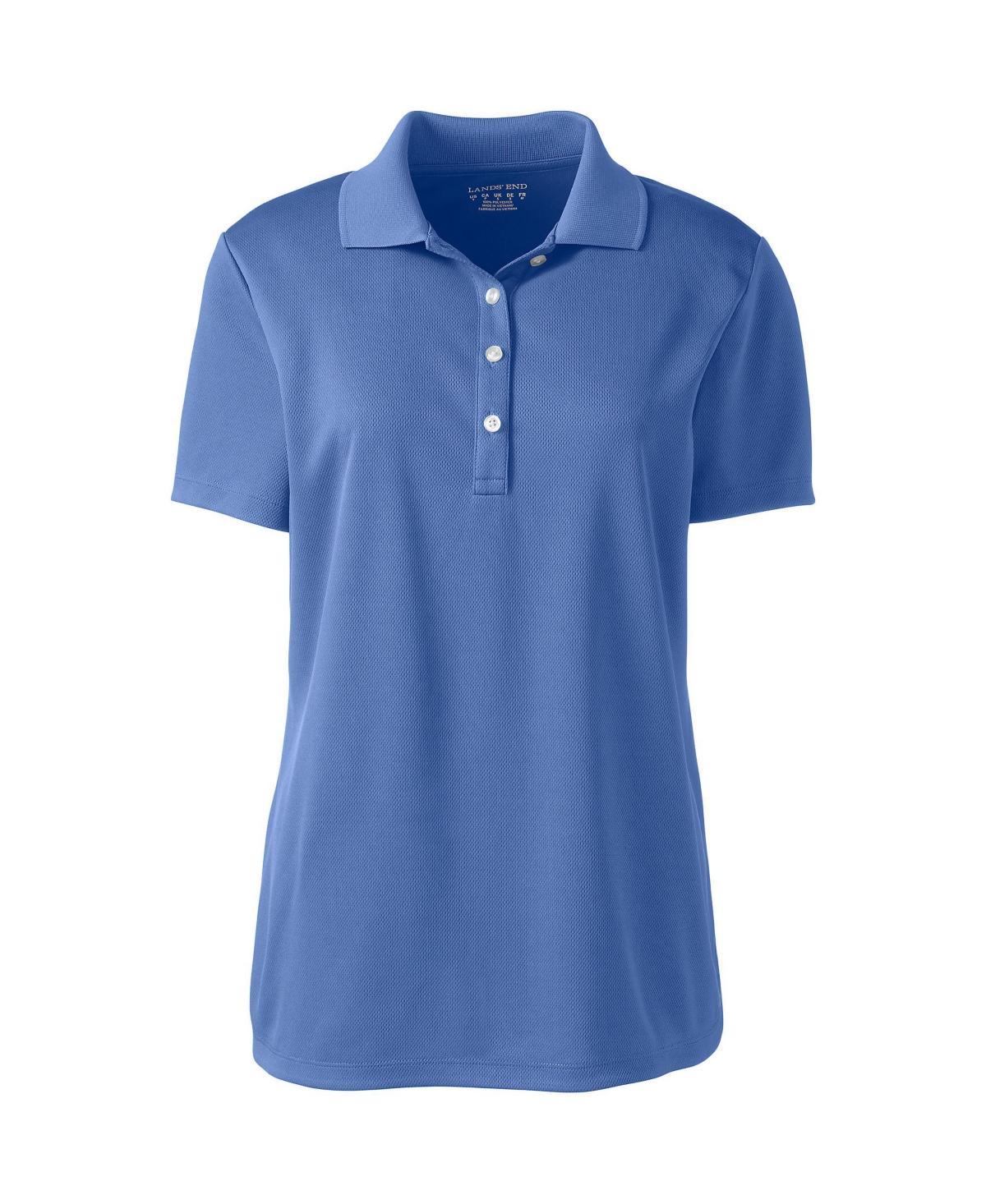 Women's Lands' End Short Sleeve Solid Active Polo Shirt, Size: XL, True Blue Product Image