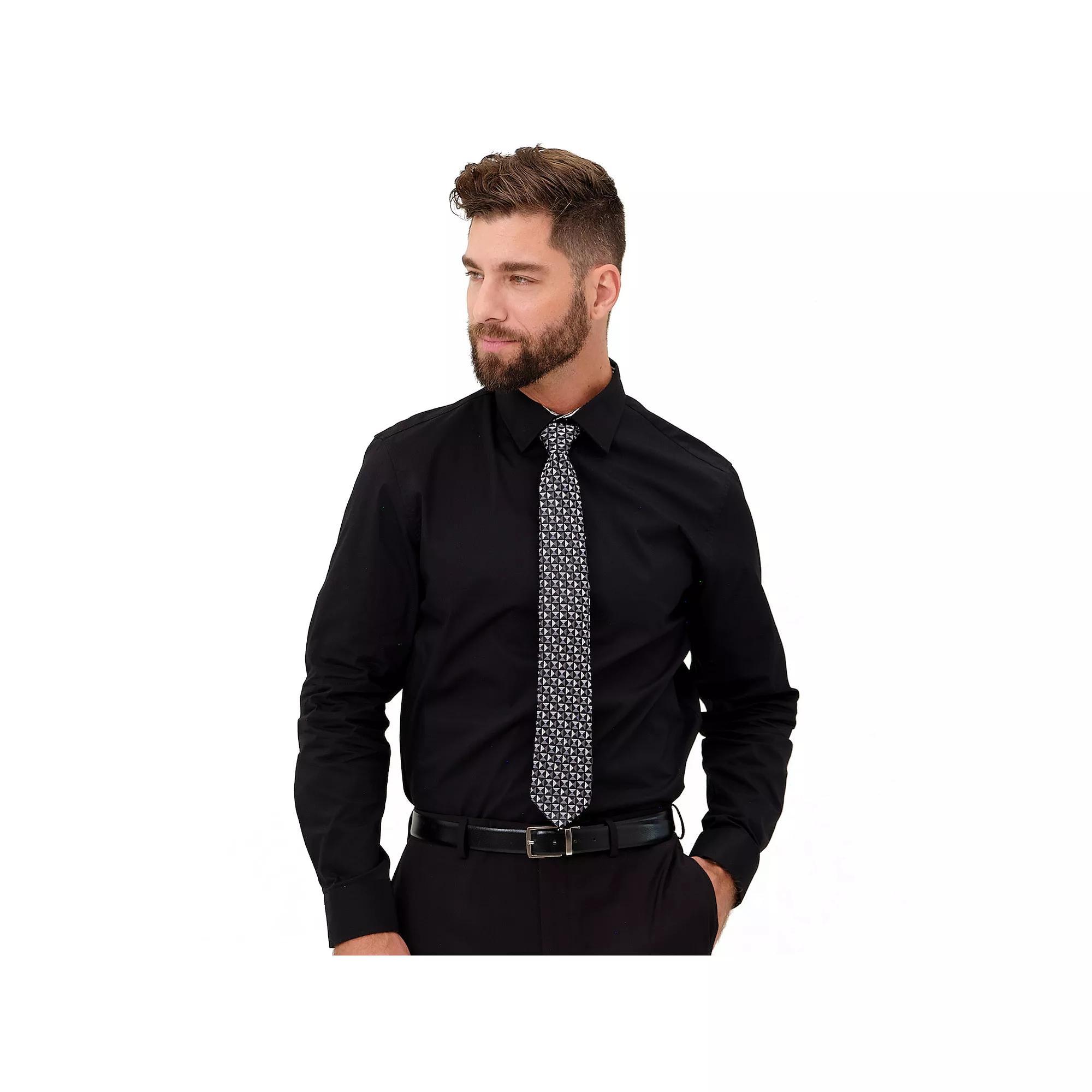 Mens Nick Graham Modern-Fit Stretch Dress Shirt & Tie Set Product Image