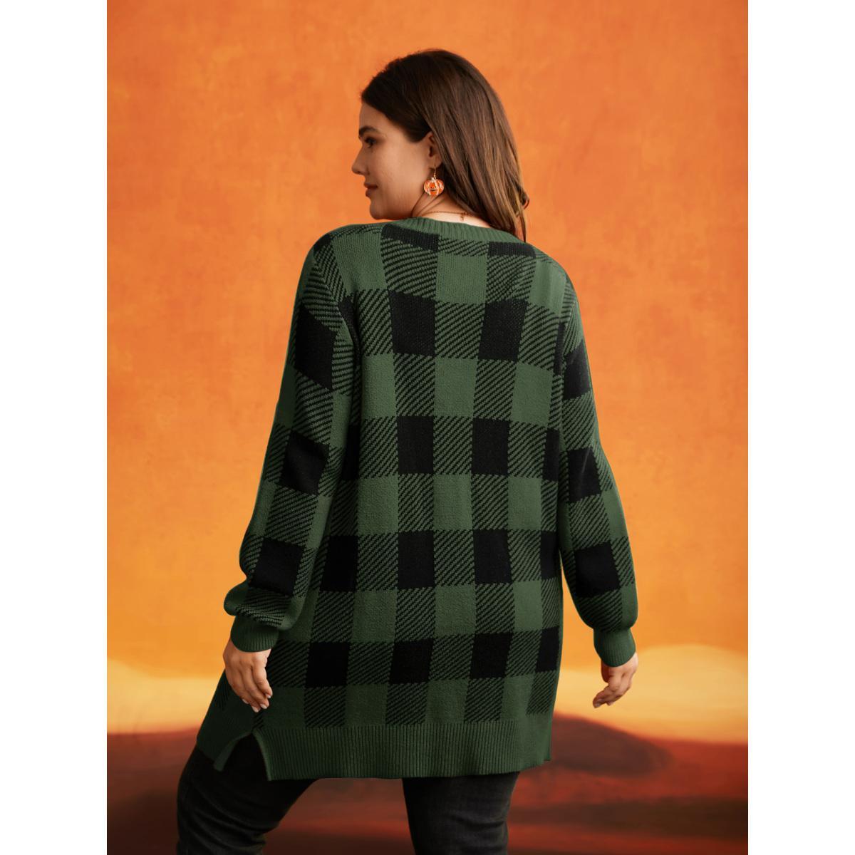Plus Size Supersoft Essentials Plaid Open Cardigan Burgundy Women Casual Loose Long Sleeve Everyday Cardigans BloomChic 14-16/1X Product Image