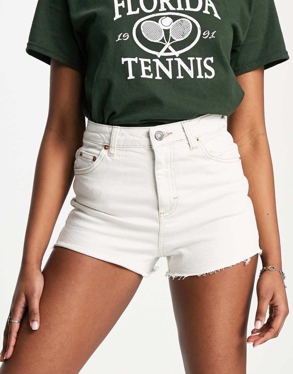 Topshop denim comfort stretch mom shorts Product Image