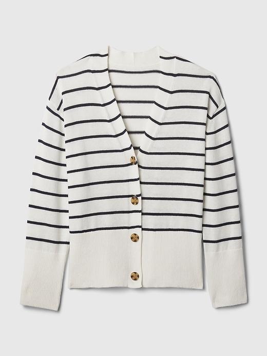 24/7 Split-Hem Linen-Blend Oversized Cardigan Product Image