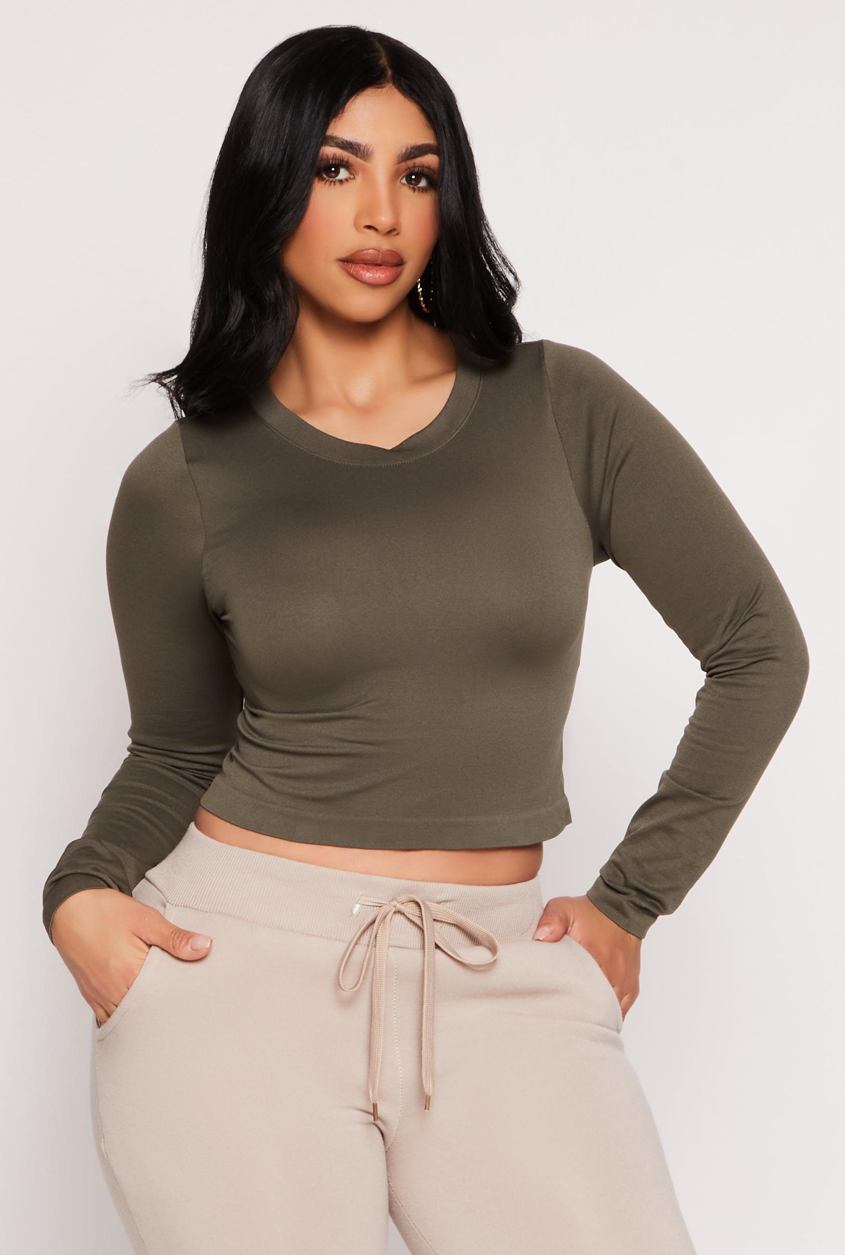 Womens Seamless Long Sleeve Crop Top Product Image