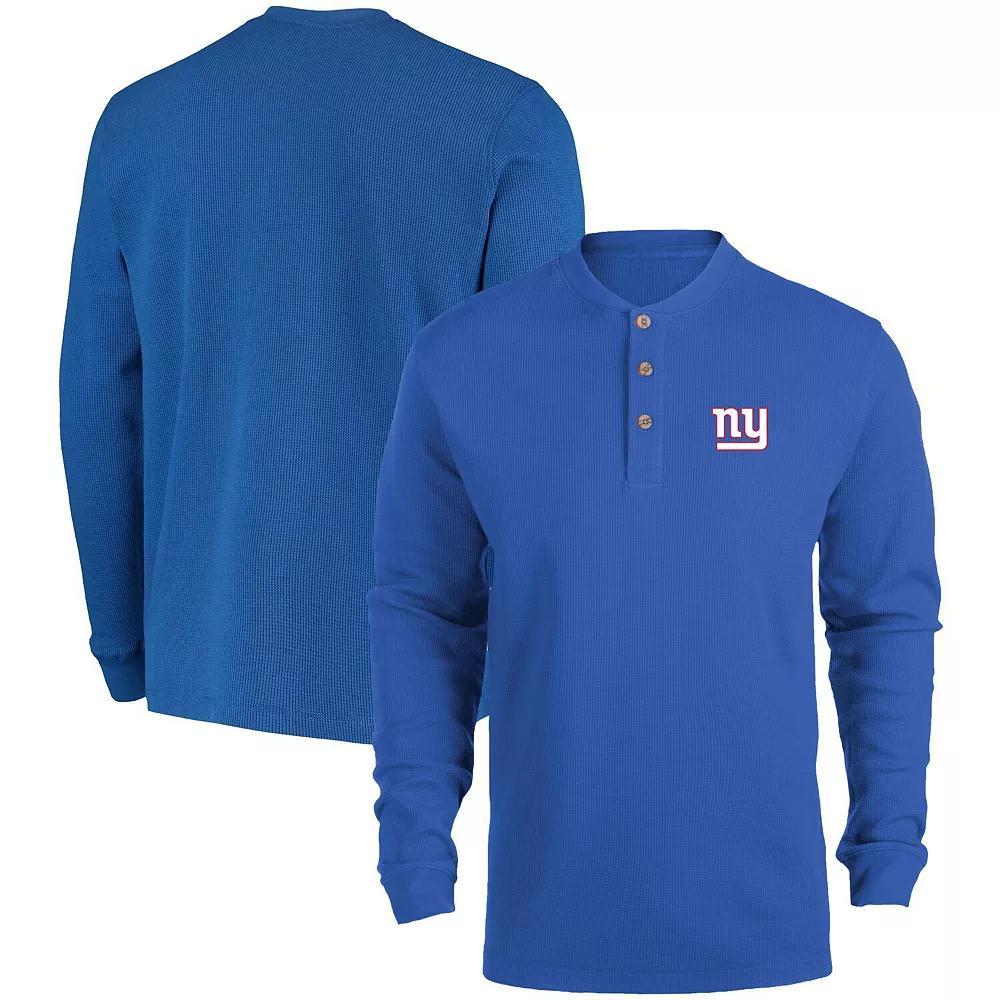Men's Dunbrooke Royal New York Giants Logo Maverick Thermal Henley Long Sleeve T-Shirt, Size: 3XL, Blue Product Image