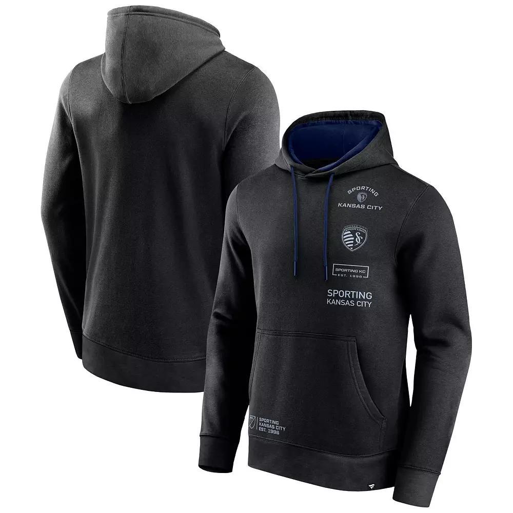Men's Fanatics Branded Black Sporting Kansas City Halftime Pullover Hoodie, Size: Medium Product Image