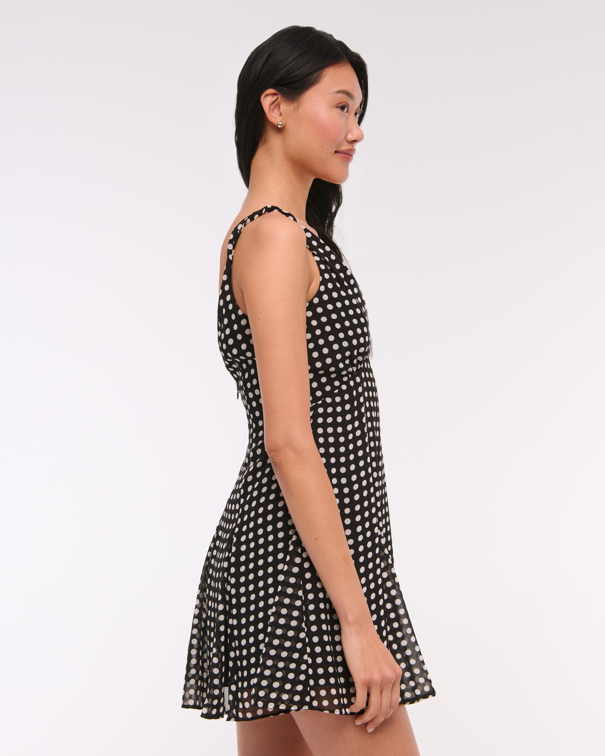 V-Neck Twist Godet Mini Dress Product Image