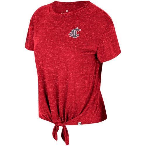 Women's Colosseum Crimson Washington State Cougars Finalists Tie-Front T-Shirt, Size: Small, Wsc Red Product Image
