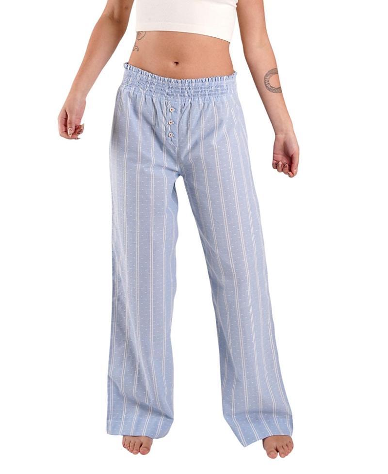 Peachaus Womens Chicory Striped Woven-Cotton Pajama Pants Product Image