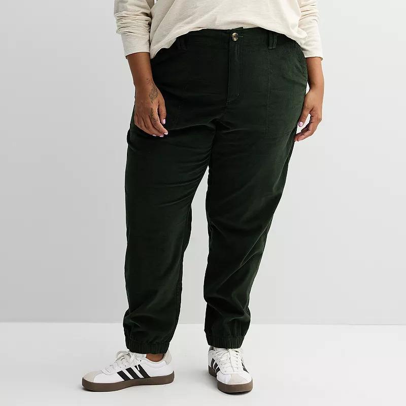 Plus Size Sonoma Goods For Life® Corduroy Joggers, Women's, Size: 3XL, Ivory Silk Product Image