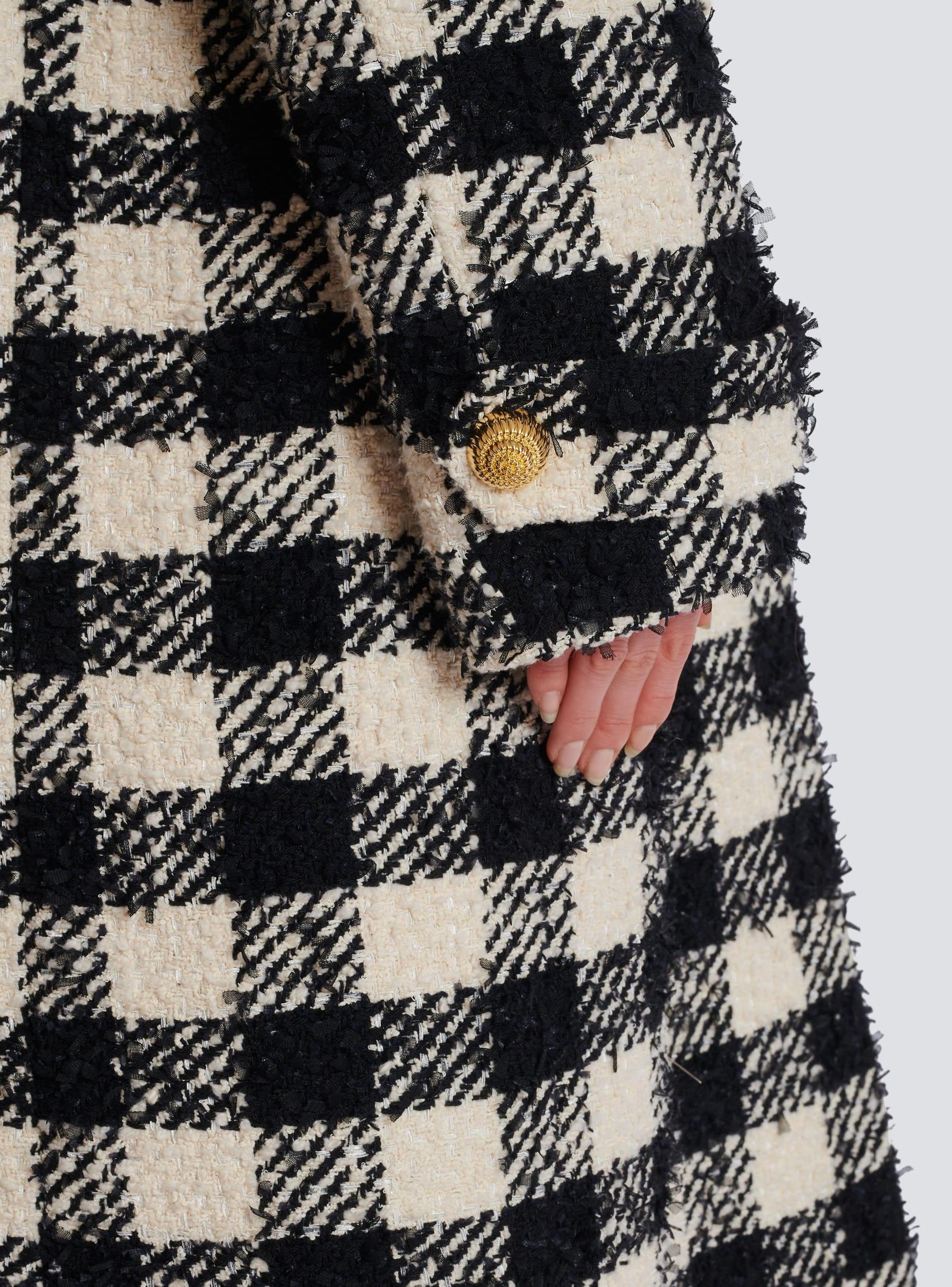 Long 6-button tweed coat Product Image