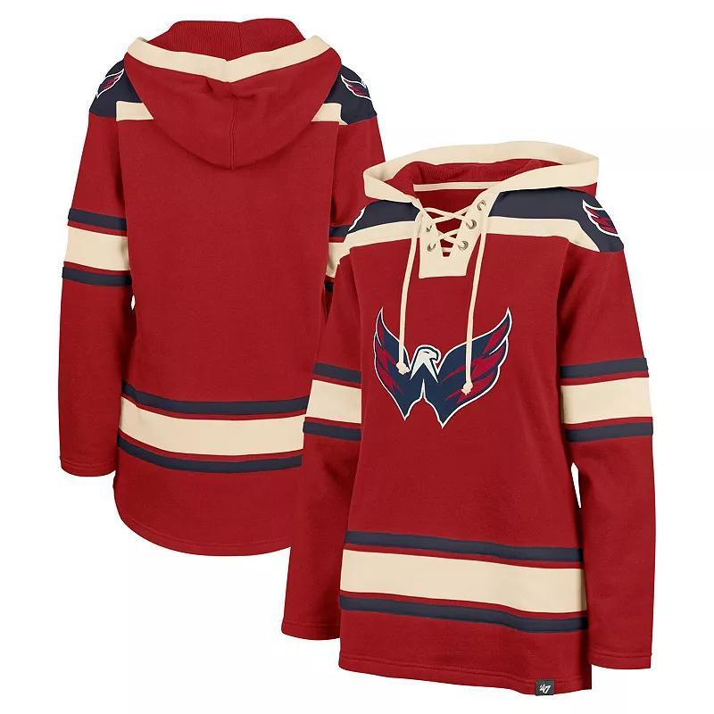 Women's '47  Red Chicago Blackhawks Superior Lacer Pullover Hoodie, Size: XL Product Image