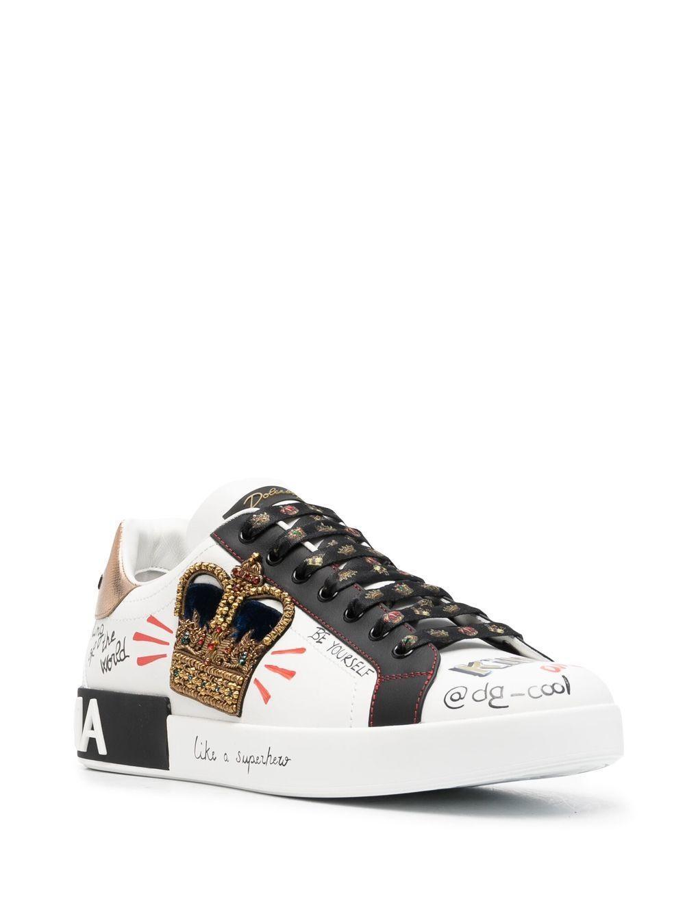 Portofino patch-detail leather sneakers Product Image
