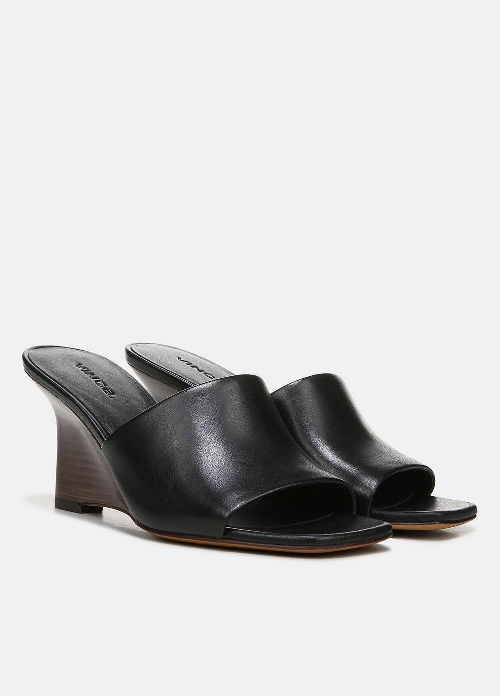 Womens Pia Leather Wedge Sandal, Plum Wine, Size 9.5 Vince Product Image