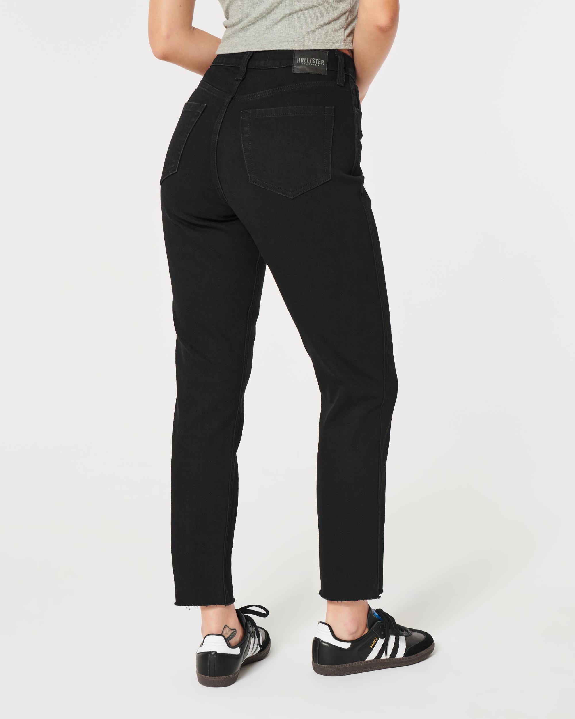 Curvy Ultra High-Rise Black Mom Jeans Product Image