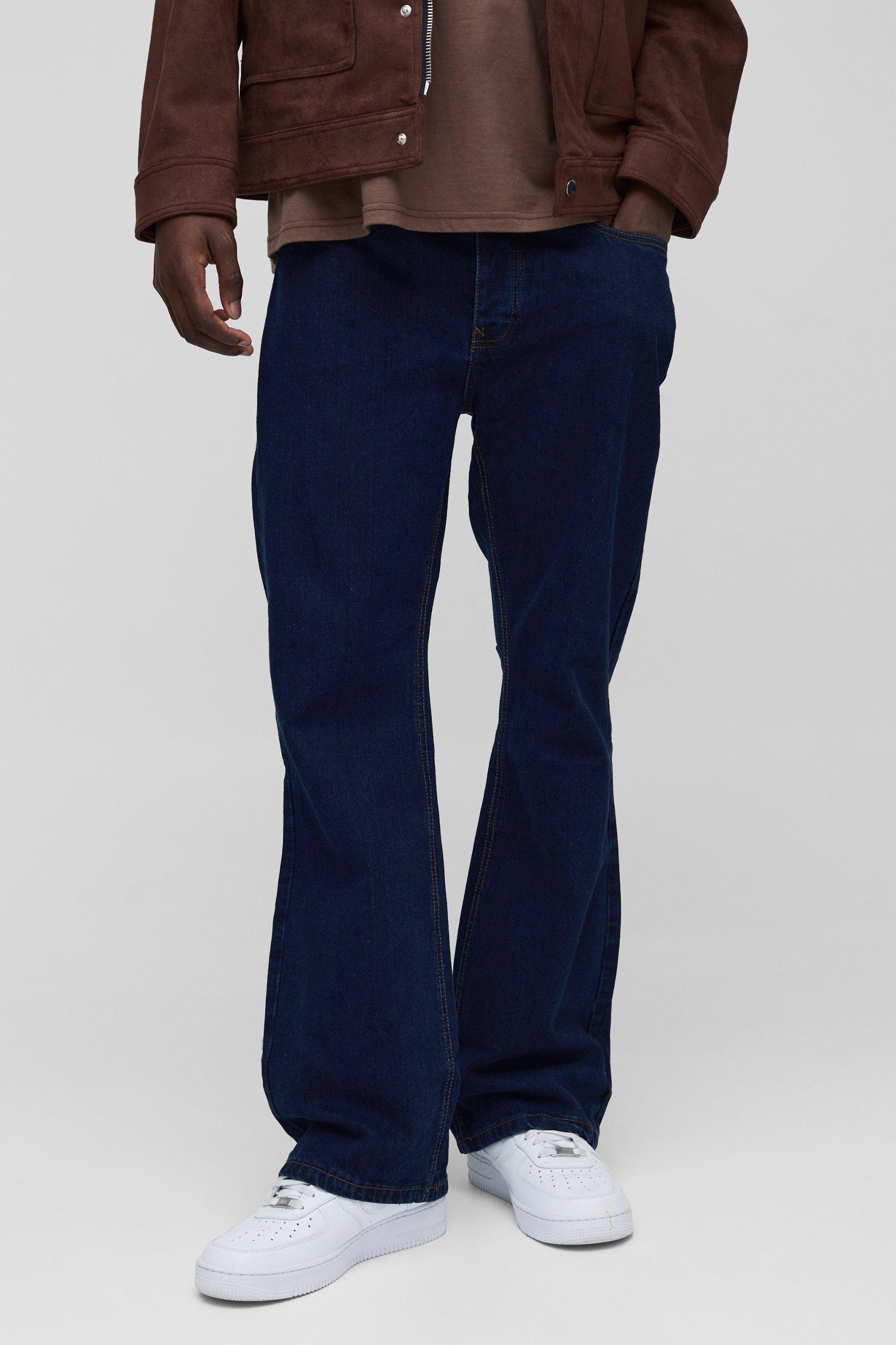 Mens Relaxed Rigid Flare Jean In Indigo - Blue Product Image