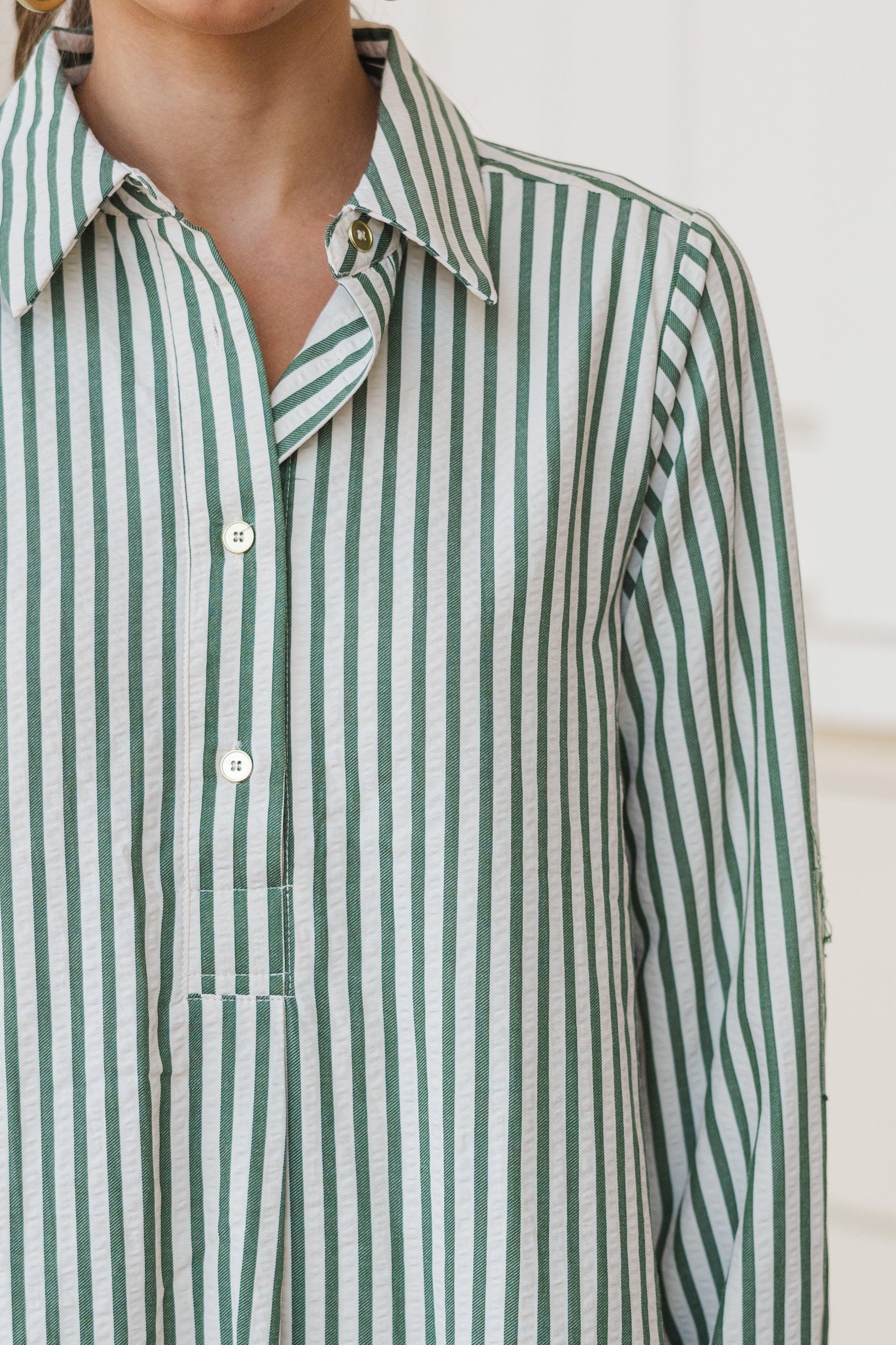 This Is The Day Hunter Green Striped Dress Female Product Image