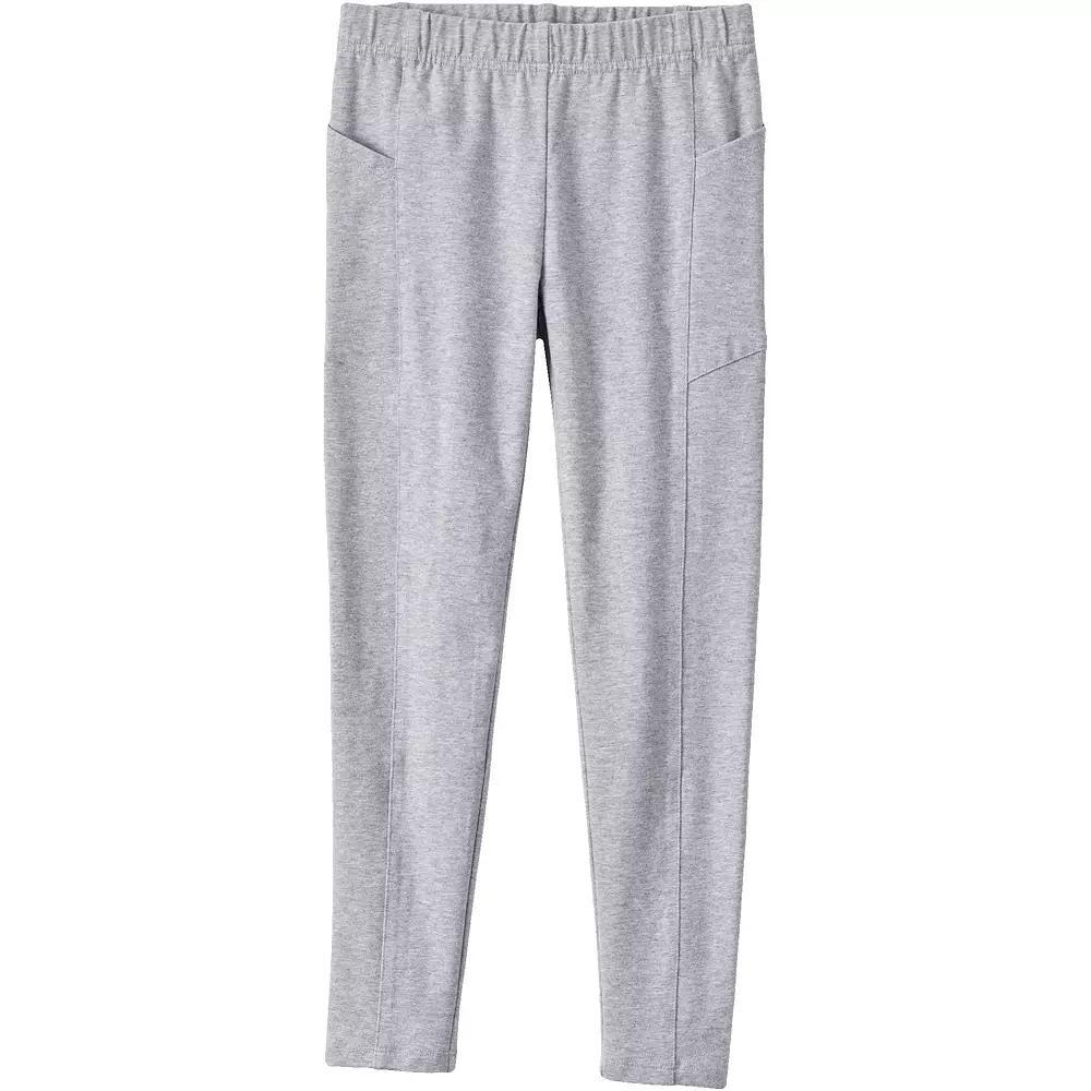Girls 2-20 Lands' End Tough Cotton Legging with Pocket in Regular and Plus, Girl's, Size: XL(14/16), Gray Grey Product Image