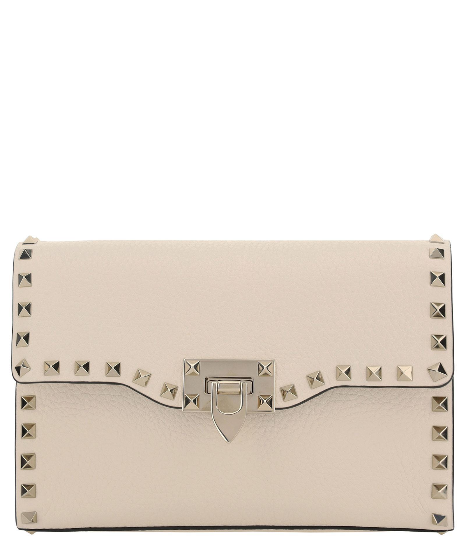VALENTINO GARAVANI Rockstud Small Shoulder Bag In Beige Product Image