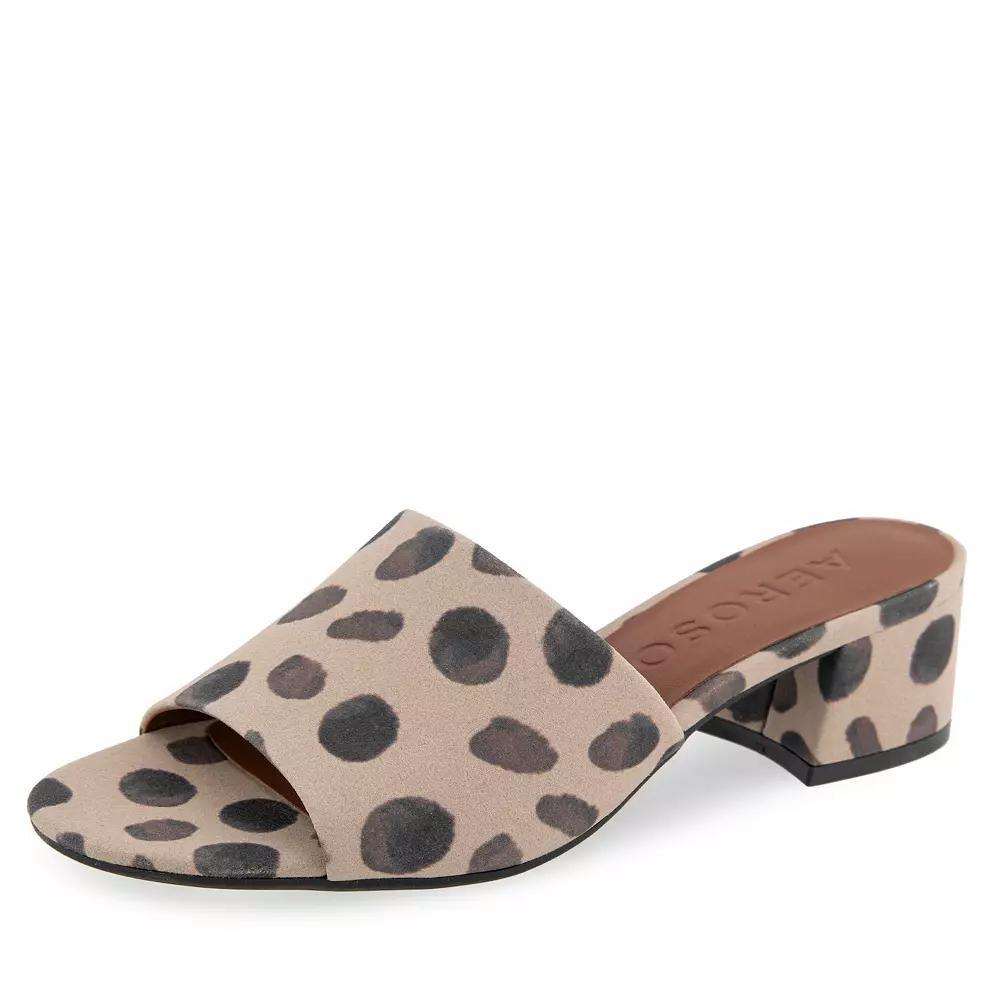 Aerosoles COMO Women's Block Heel Slide Sandals, Size: 7 Wide, Natural Brown Spot Product Image