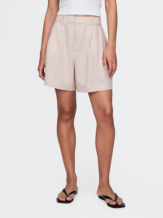 365 High Rise Linen-Blend Shorts Product Image
