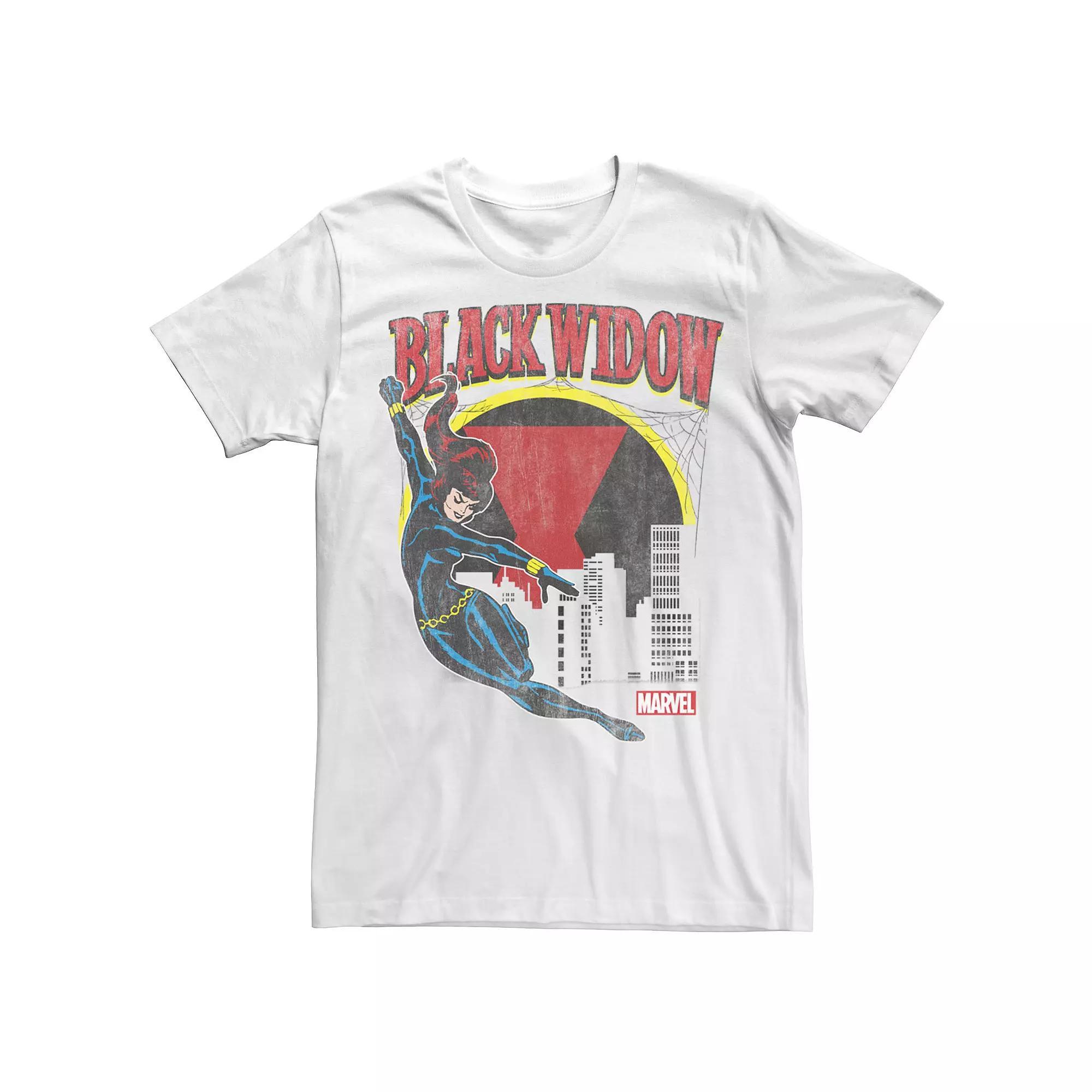 Men's Marvel Black Widow Web Slinger Tee, Size: Small, White Product Image