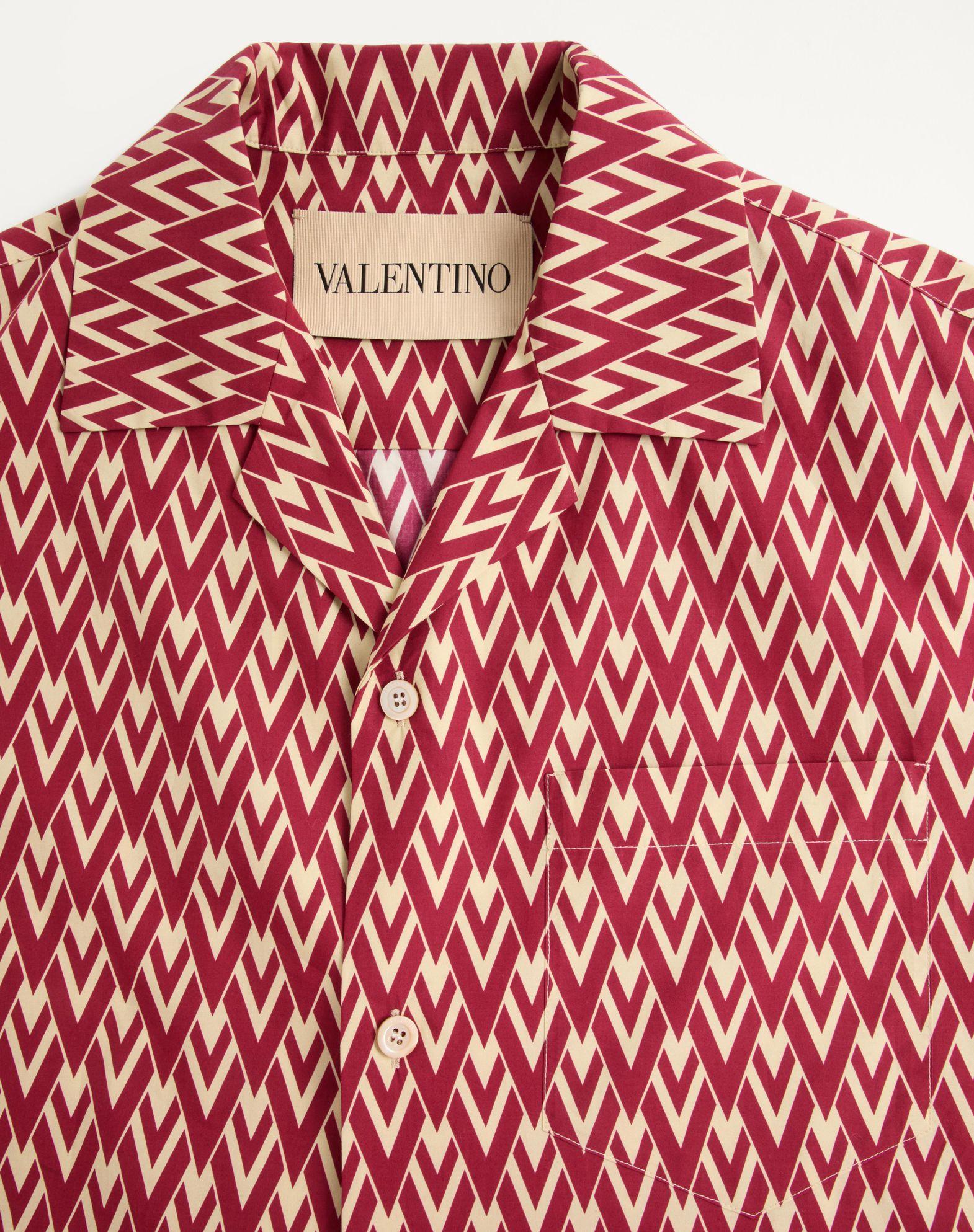 Cotton Popeline Bowling Shirt With Toute La V Print Product Image
