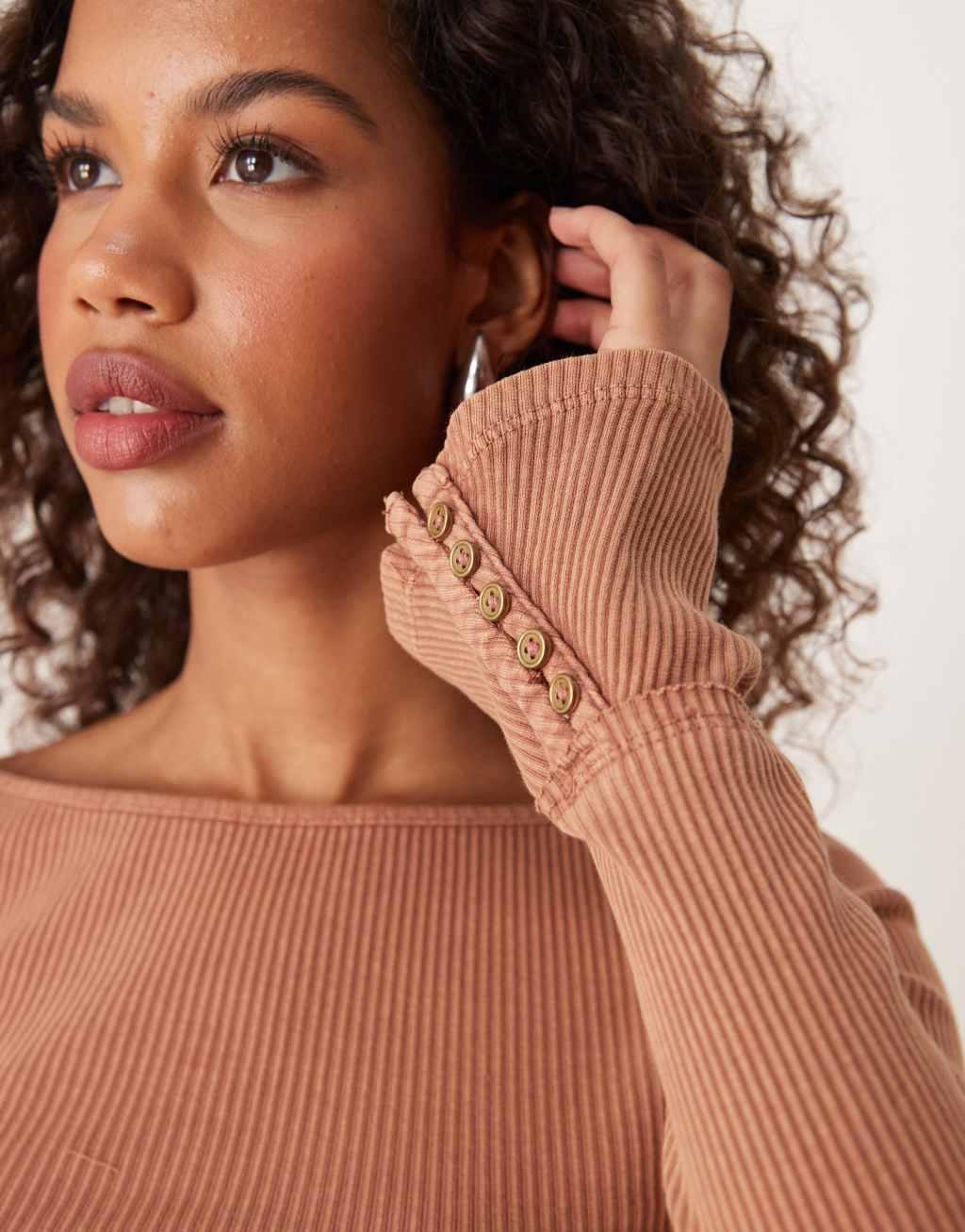Free People Soul Sister layering top in brown Product Image
