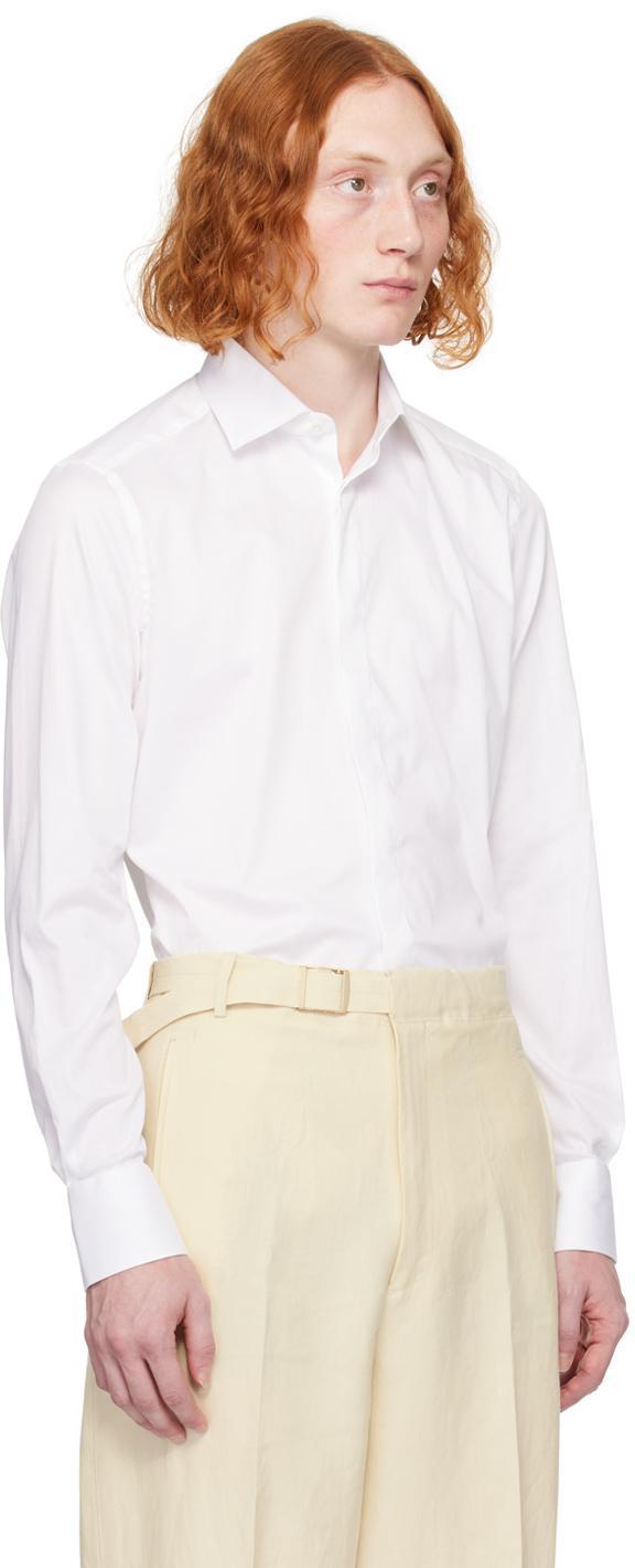 ZEGNA White Spread Collar Shirt In 701350a7bianco Product Image