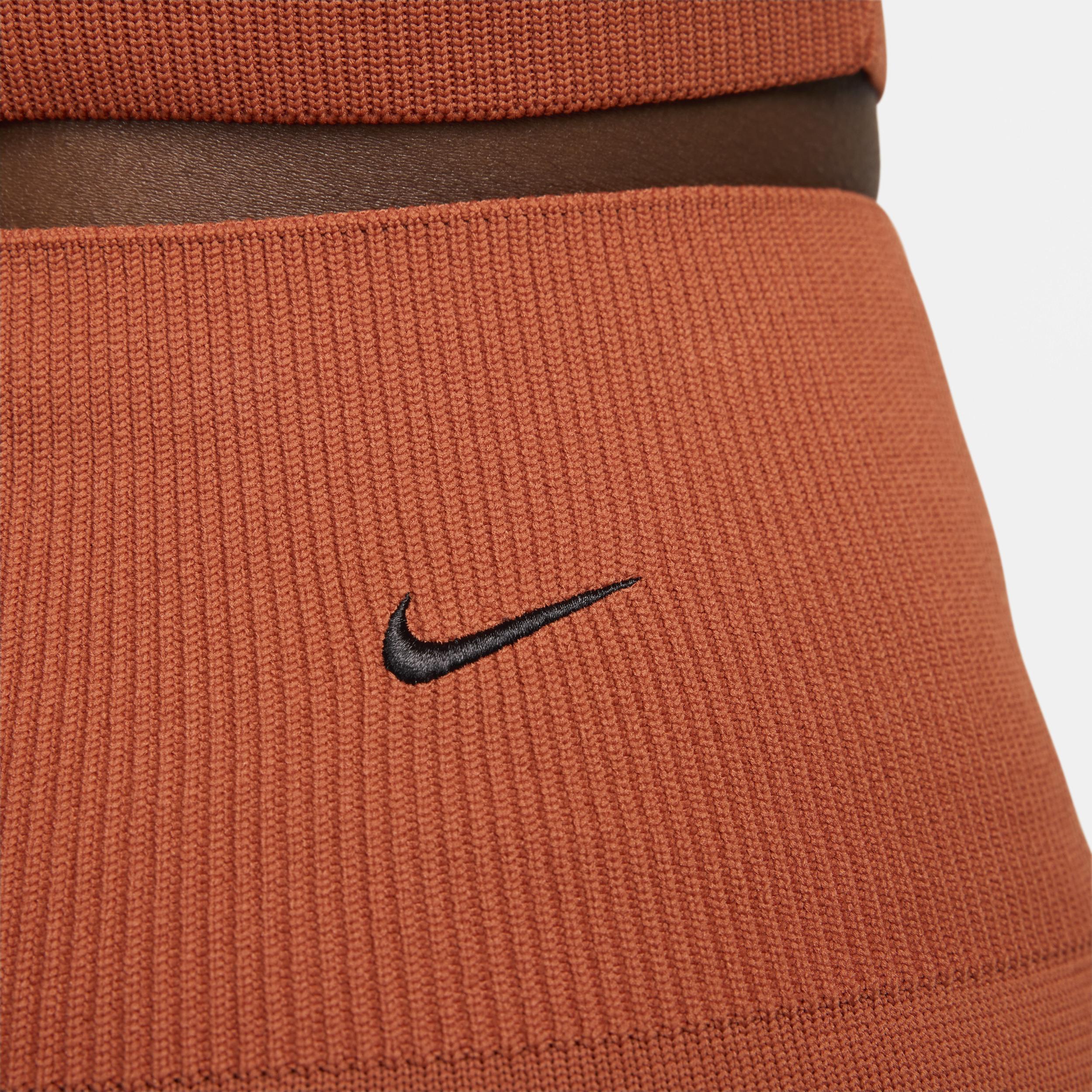 Nike Womens Chill Knit Sweater Hi-Rise Flare Leggings - Burnt Sunrise/Black Product Image