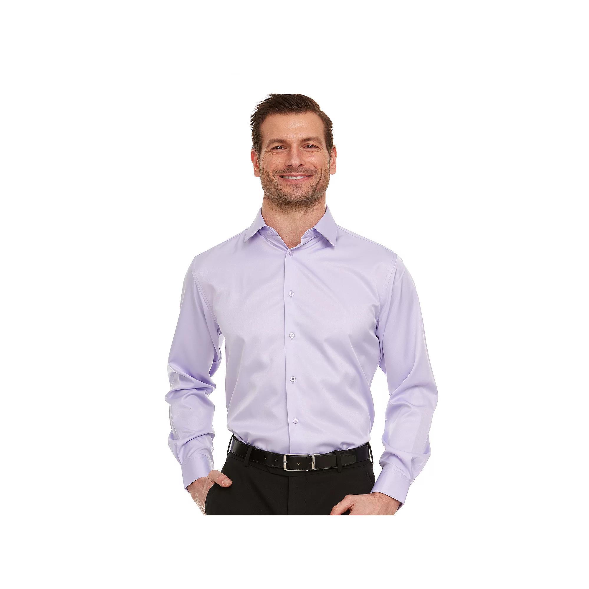 Men's Geoffrey Beene Slim-Fit Sateen Stretch Dress Shirt, Size: 16.5-34/35, Light Purple Product Image