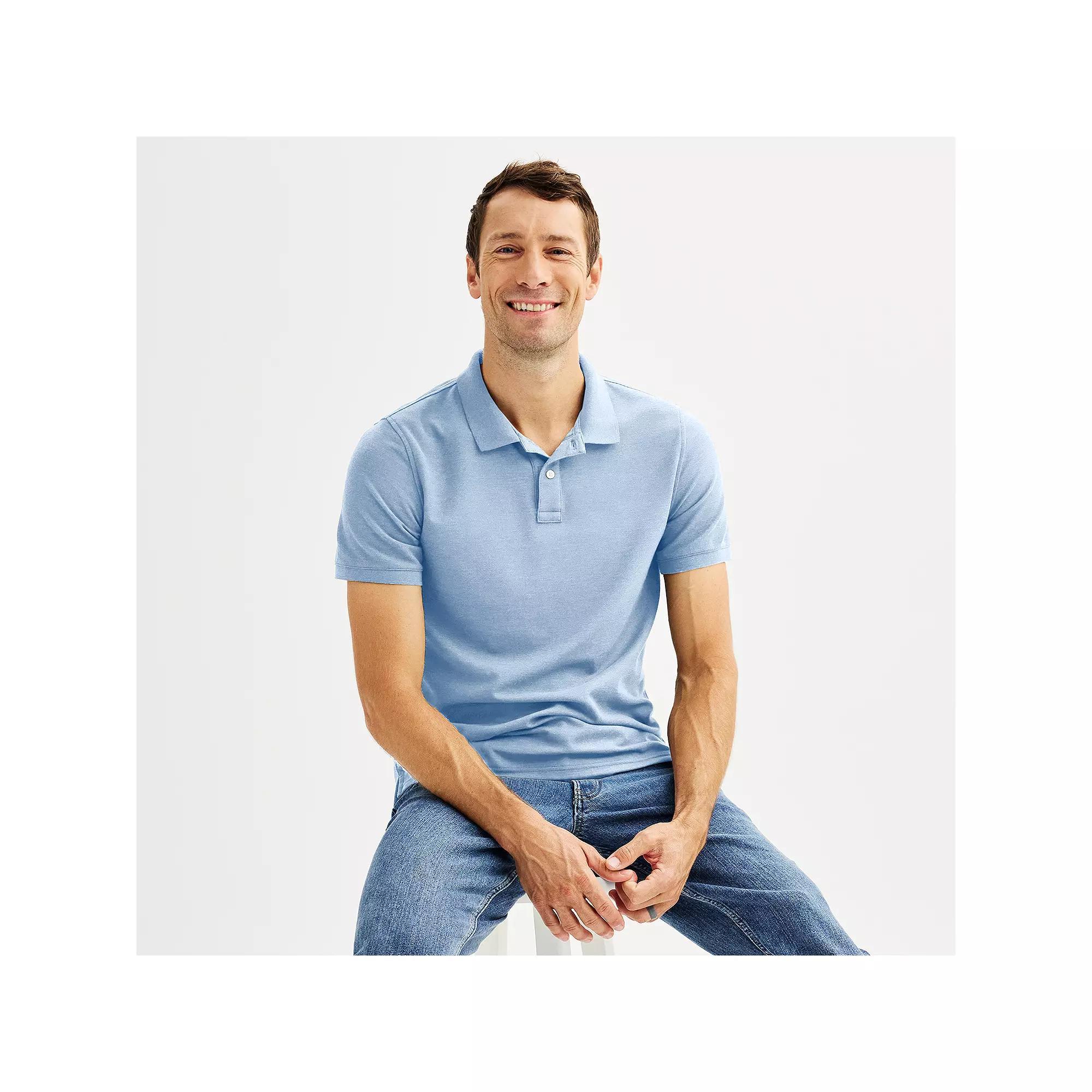 Men's Adaptive Sonoma Goods For Life® Easy Dressing Pique Polo, Size: XXL, Scott Blue Product Image