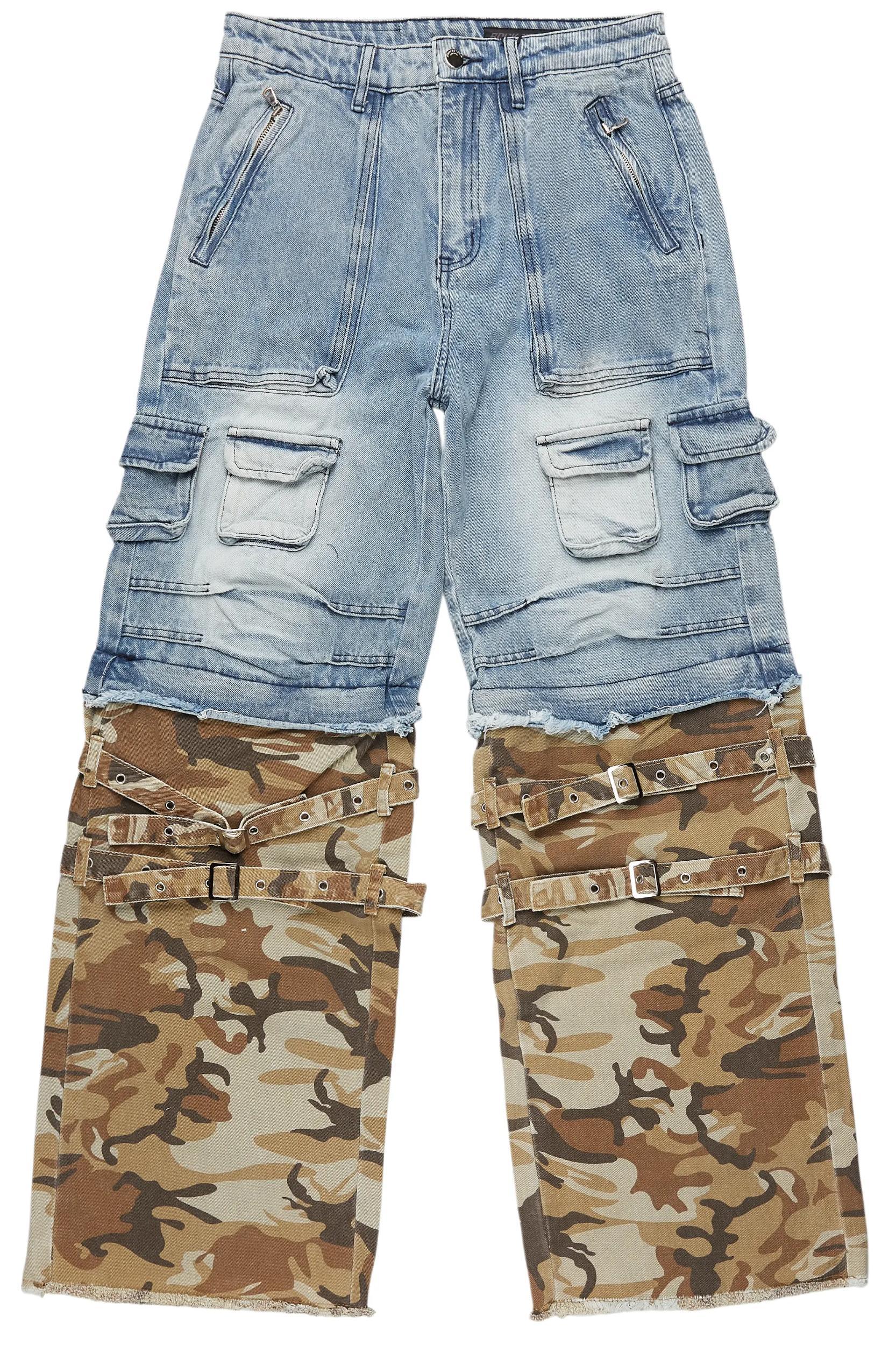 Exxus Light Blue Baggy Fit Jean Male Product Image