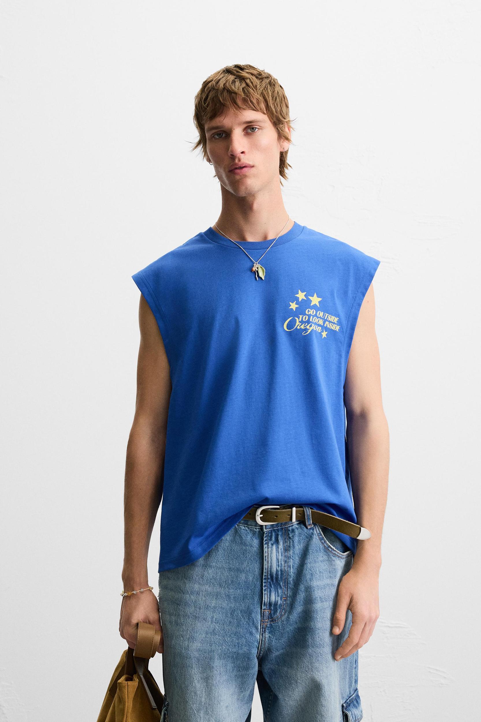 RELAXED FIT WASHED PRINT TANK TOP Product Image