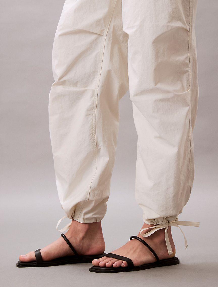 Calvin Klein Women's Crinkle Nylon Parachute Pants - White - M Product Image