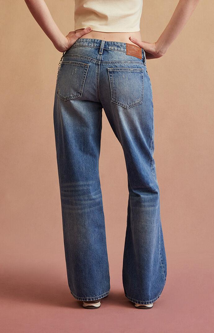 Medium Blue Low Rise Girlfriend Jeans Product Image