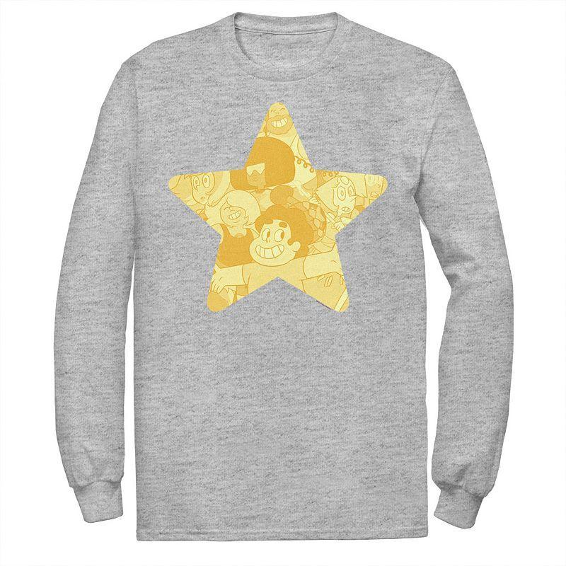 Men's Cartoon Network Stevens Universe Gold Star Long Sleeve Tee, Size: Large, Athletic Grey Product Image