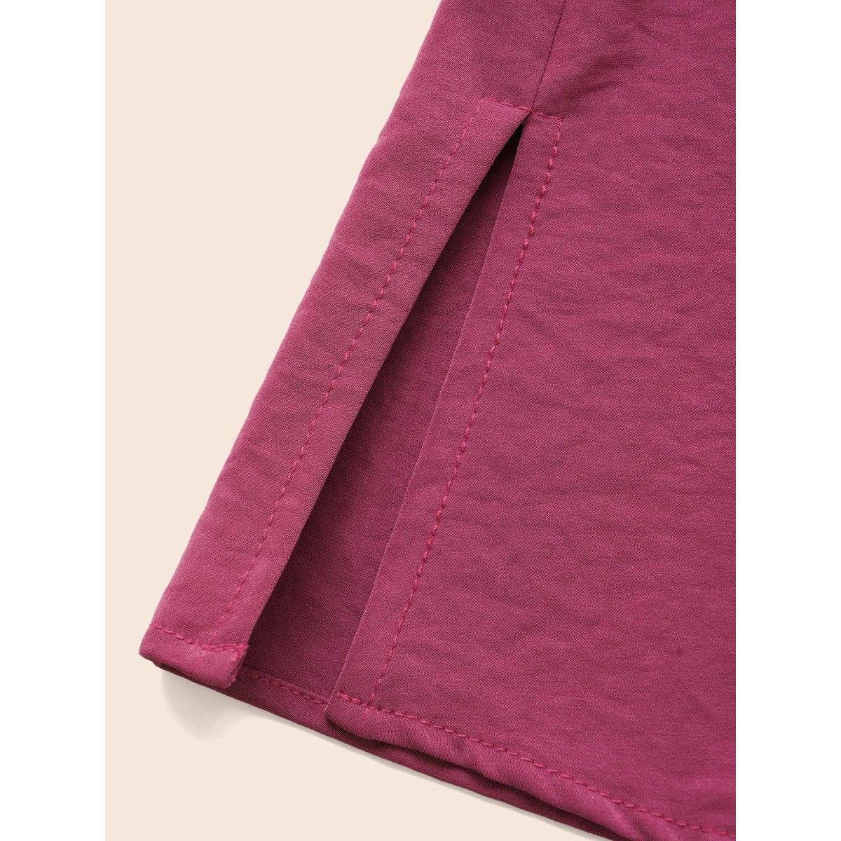 Plus Size RedViolet V Neck Lace Panel Slit Hem Blouse Women Elegant Long Sleeve V-neck Everyday Blouses BloomChic 26/4X Product Image