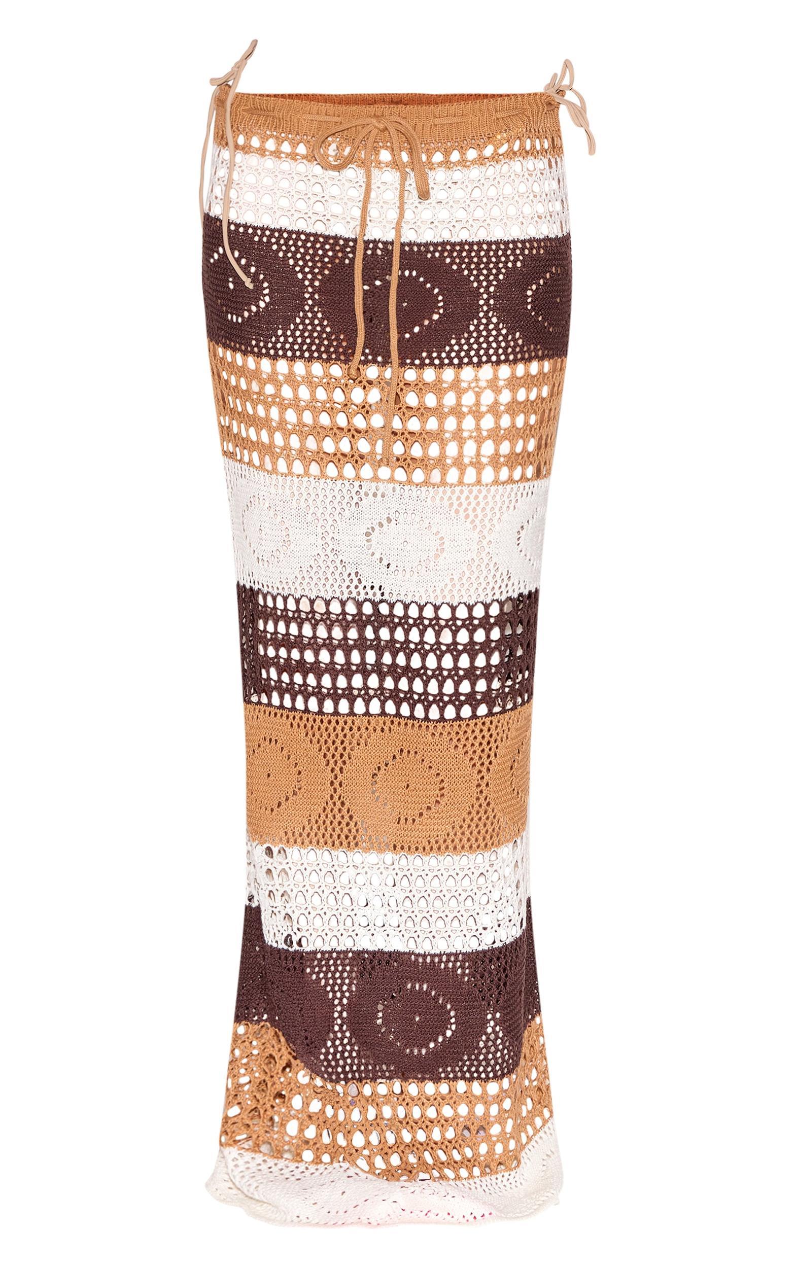 Neutral Stripes Maxi Beach Skirt Product Image